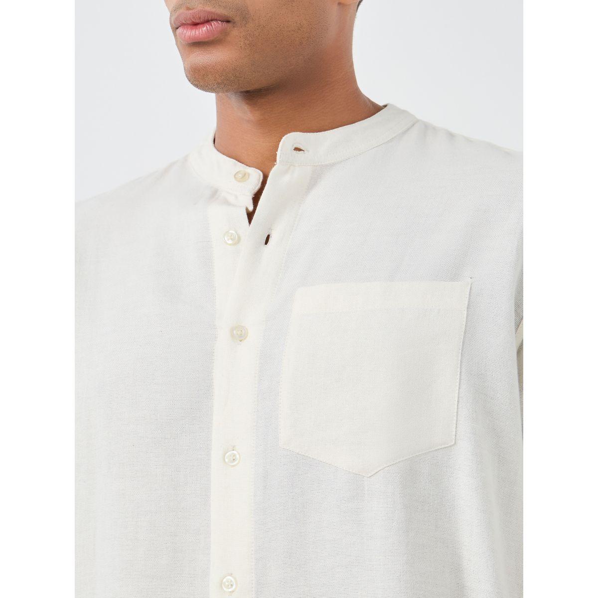 Styli Mandarin Collar Long Sleeve Relaxed Fit Shirt-men-clothing-shirts-image-4