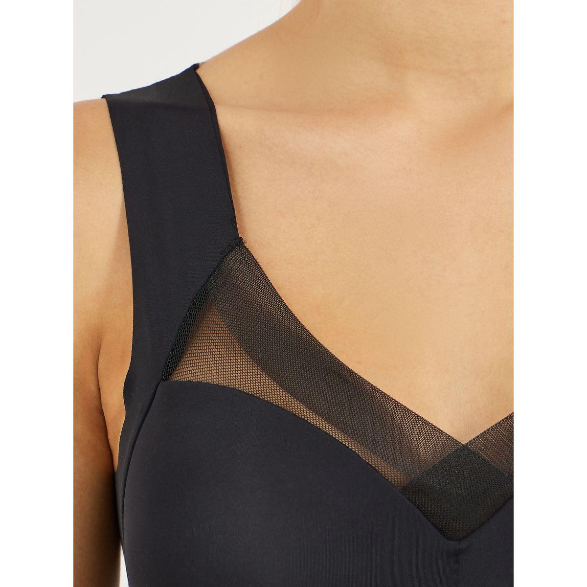 Styli Pack of 3 - Padded Non Wired Full Support Mesh Cross Over Front Detail Crop Top-women-clothing-lingerie-bras-image-4