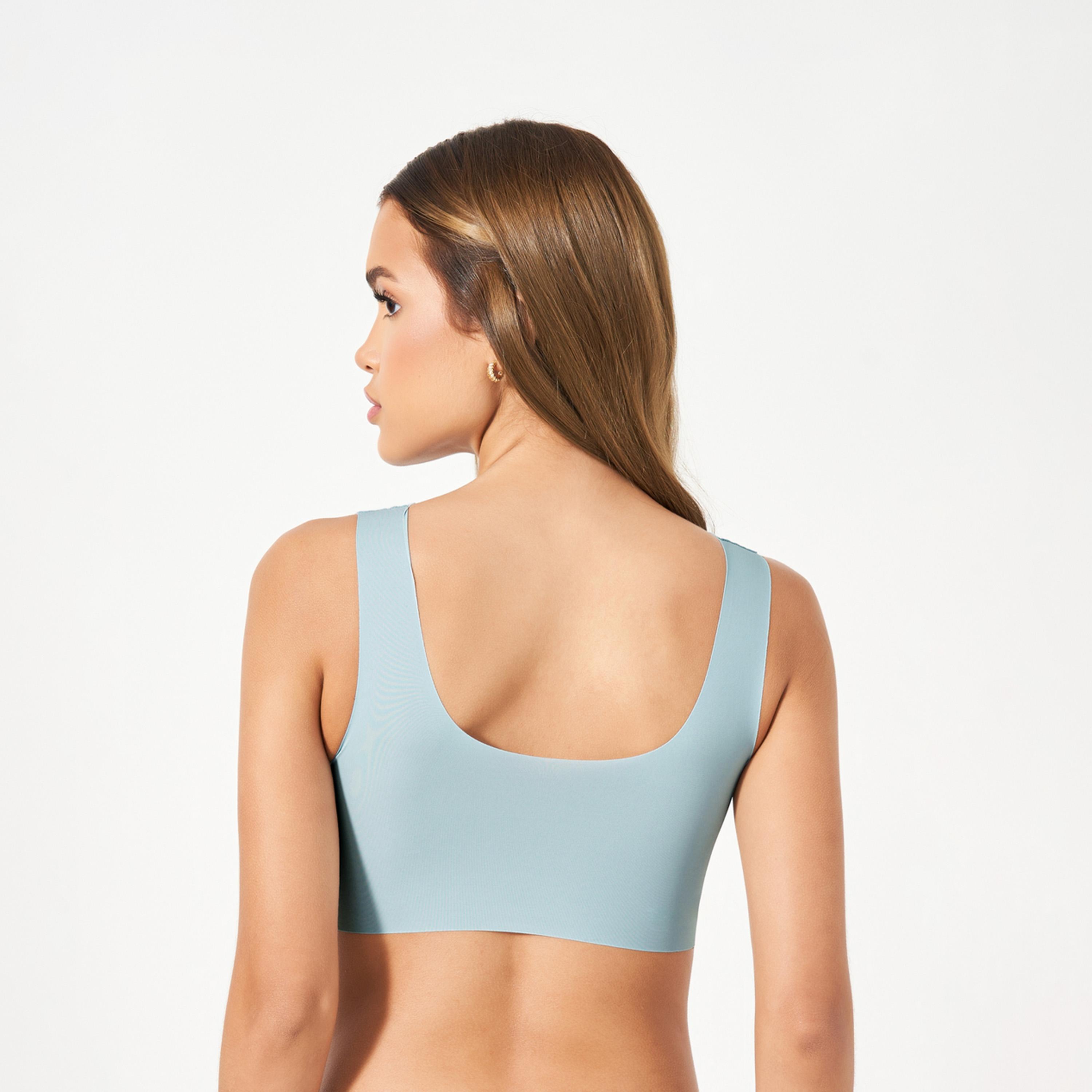 Styli Pack of 3 - Padded Non Wired Full Support Mesh Cross Over Front Detail Crop Top-women-clothing-lingerie-bras-image-4
