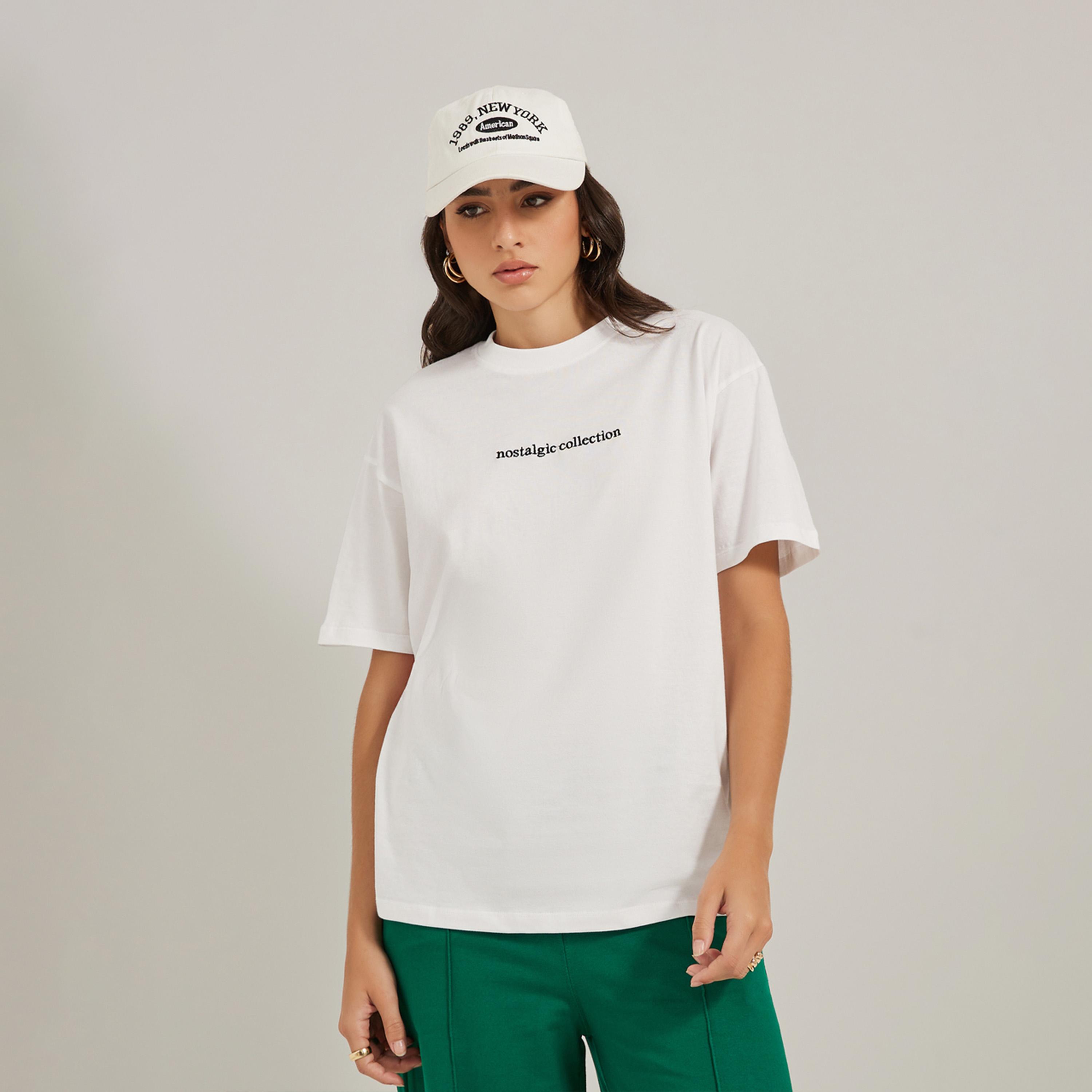 Styli Embroidered Slogan Round Neck Oversized T-Shirt-women-clothing-tshirts-image-3