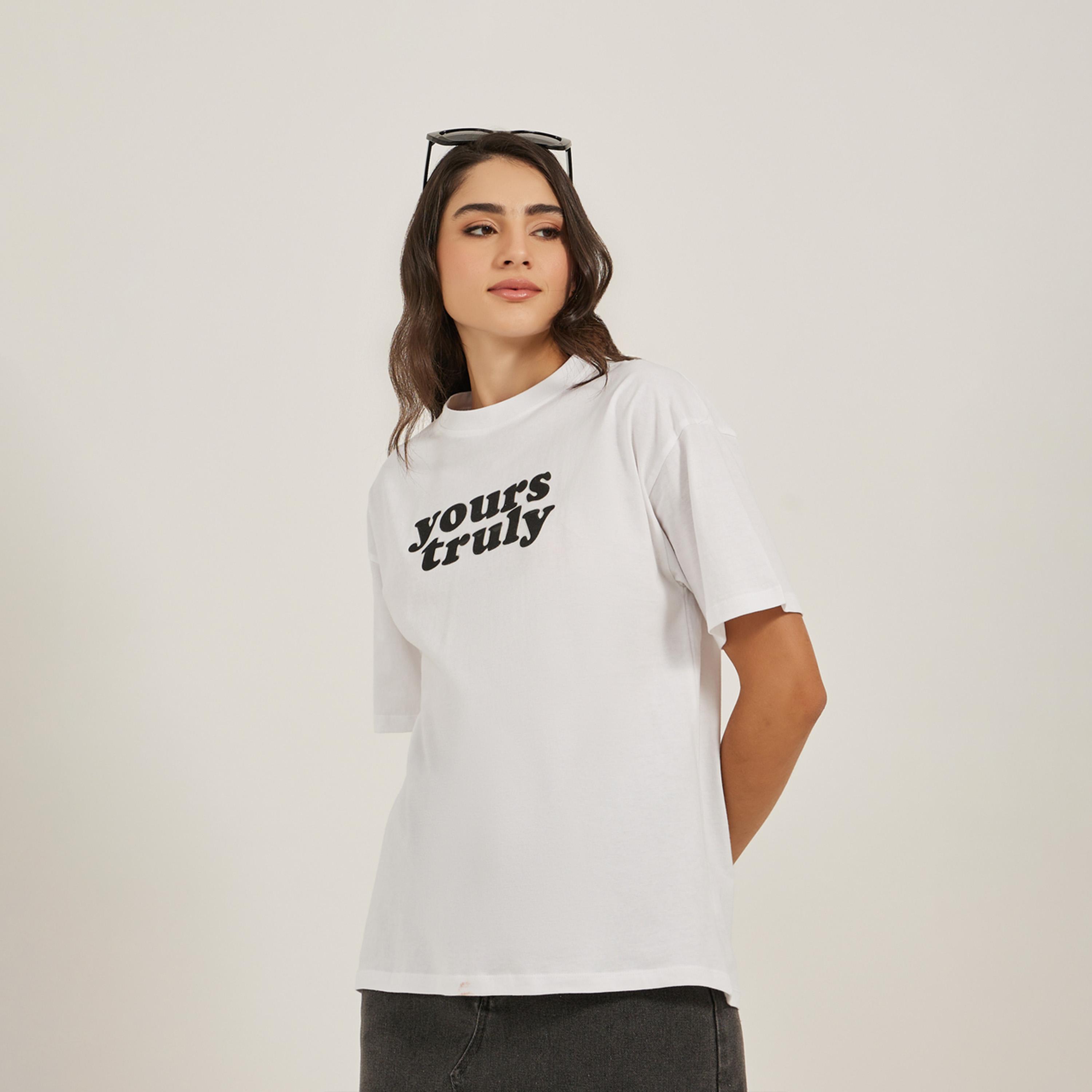Styli Slogan Print Round Neck Oversized T-Shirt-women-clothing-tshirts-image-3
