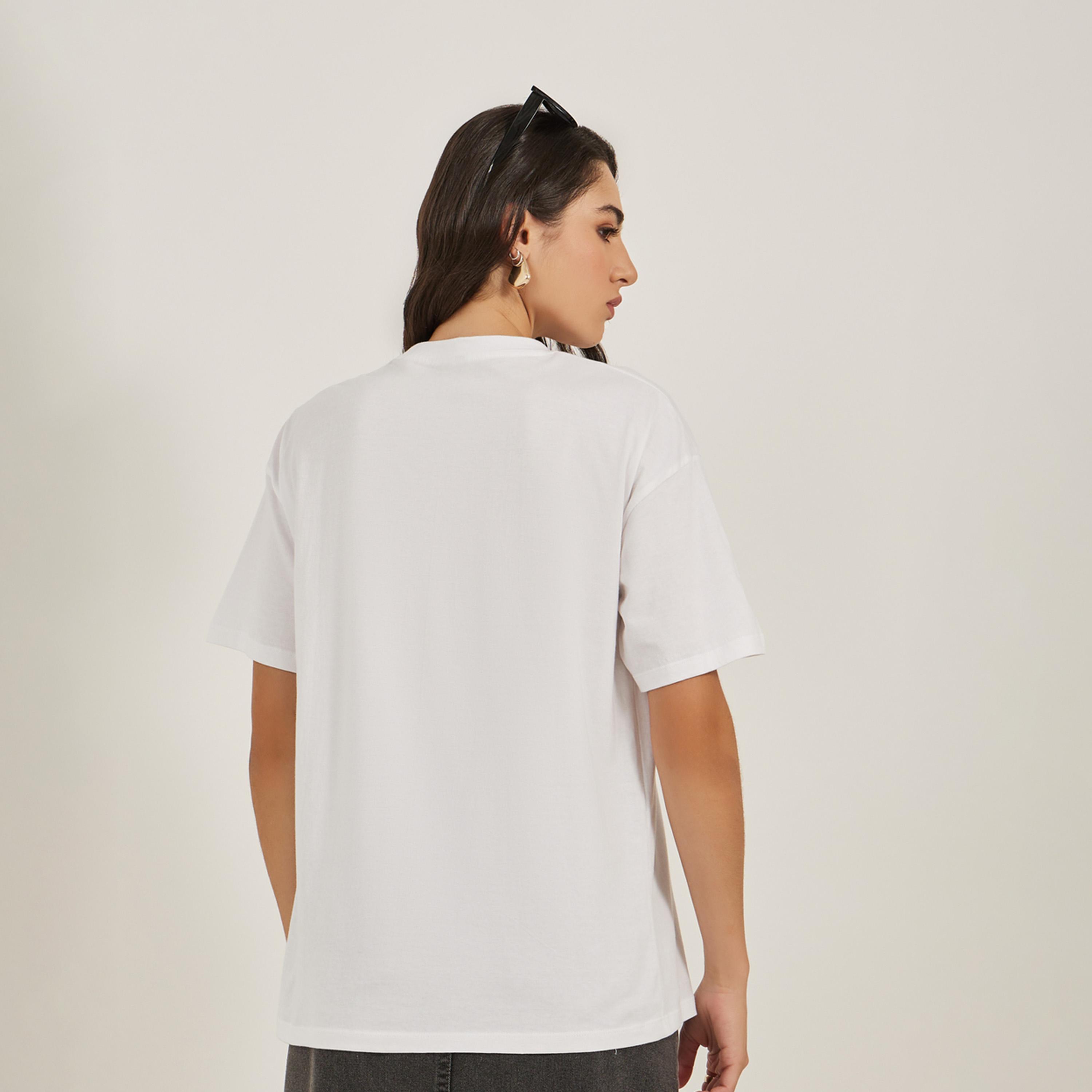 Styli Slogan Print Round Neck Oversized T-Shirt-women-clothing-tshirts-image-5