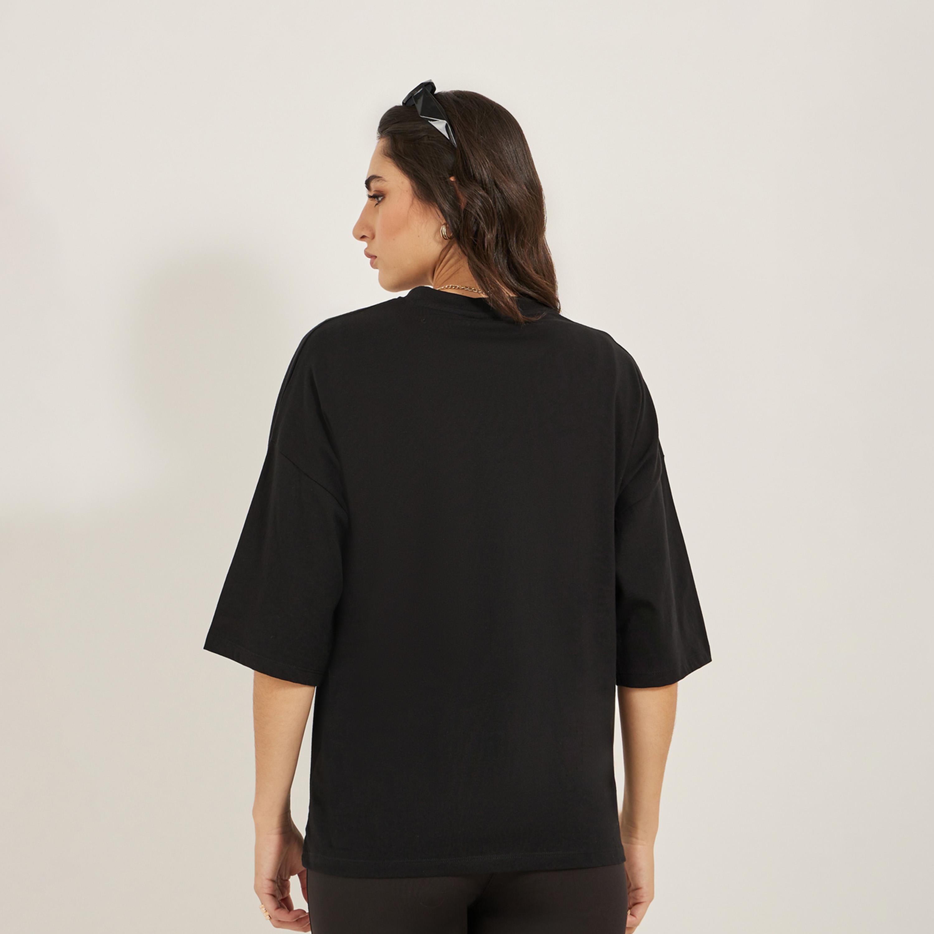 Styli Embroidered Slogan Round Neck Oversized T-Shirt-women-clothing-tshirts-image-5