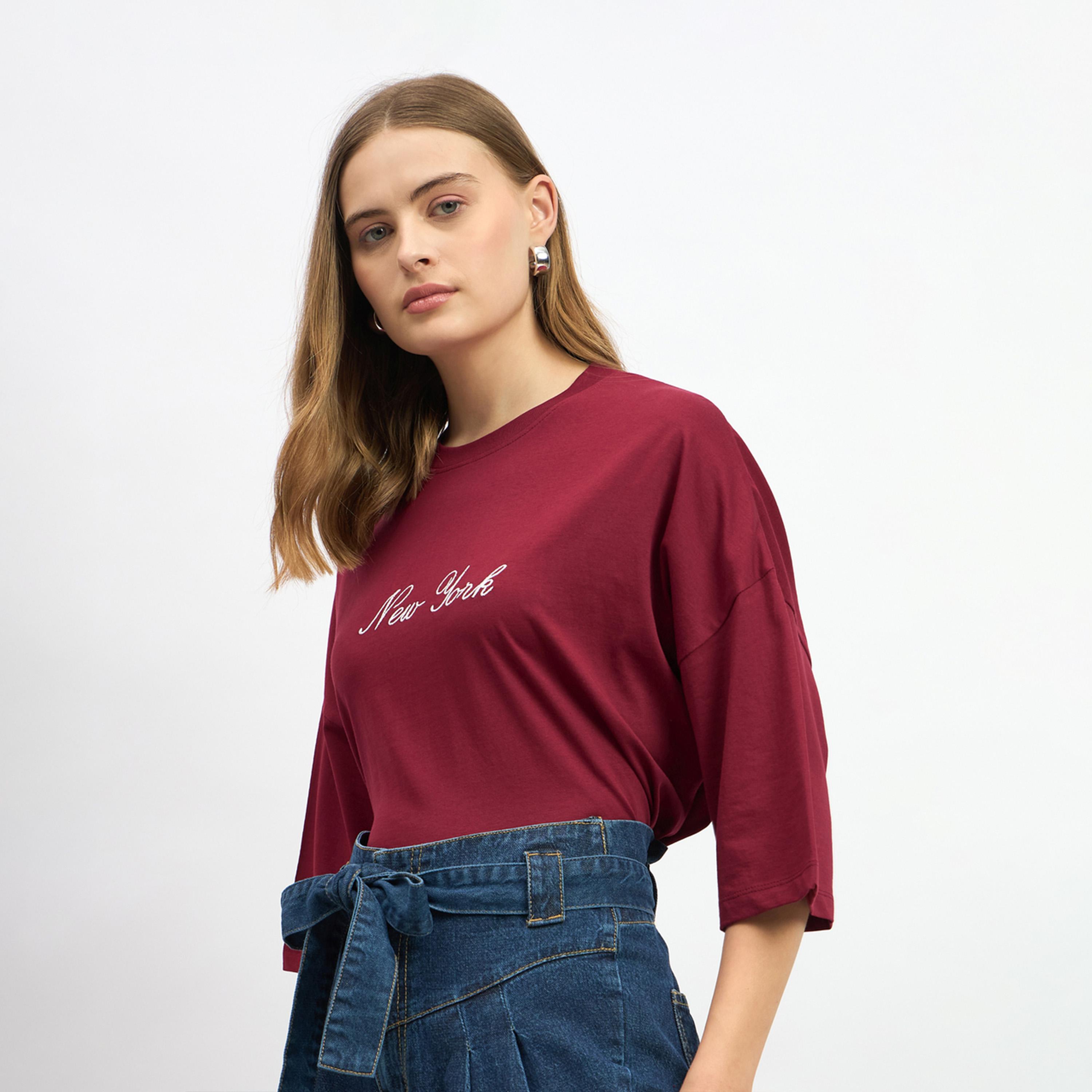 Styli Embroidered Slogan Round Neck Oversized T-Shirt-women-clothing-tshirts-image-3