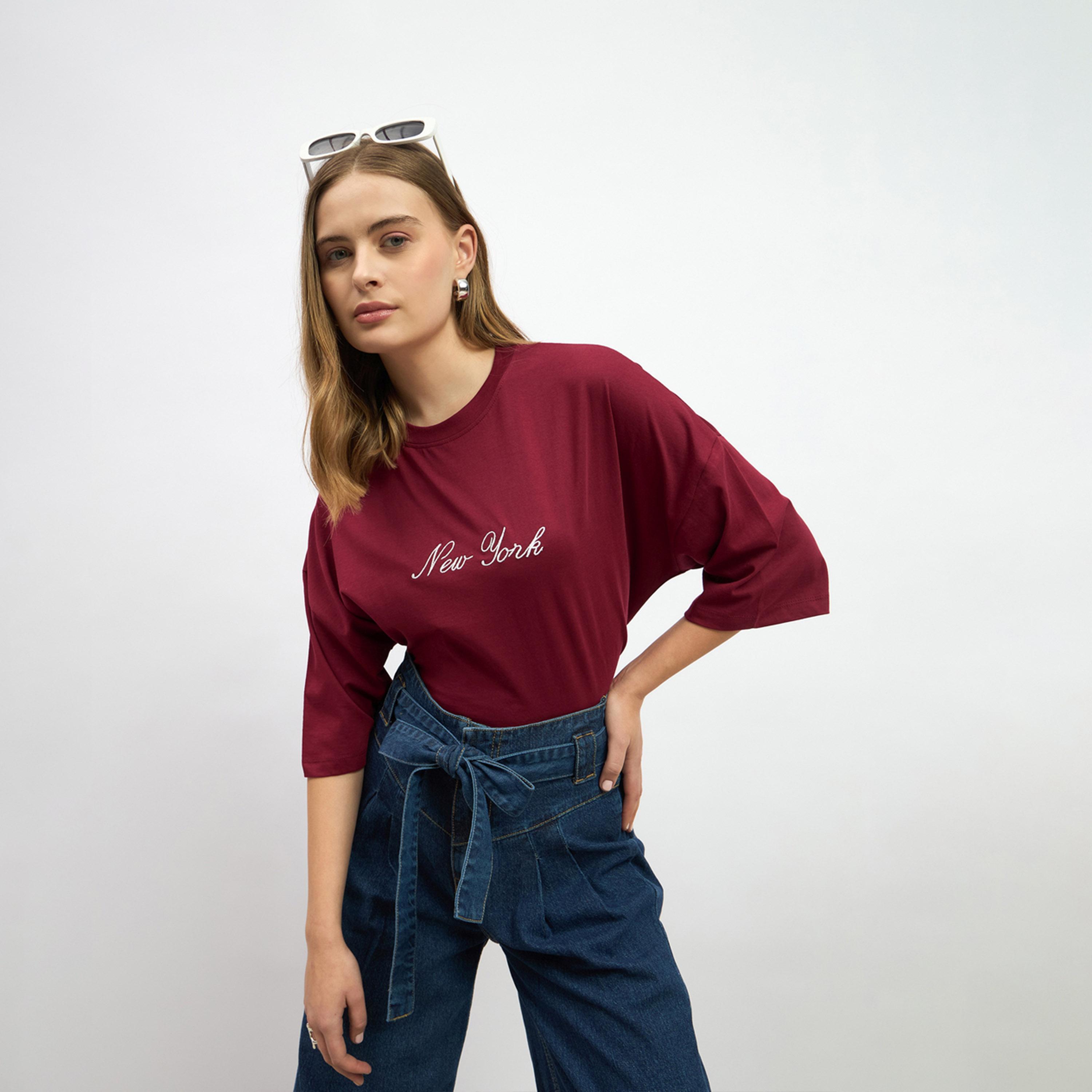 Styli Embroidered Slogan Round Neck Oversized T-Shirt-women-clothing-tshirts-image-6
