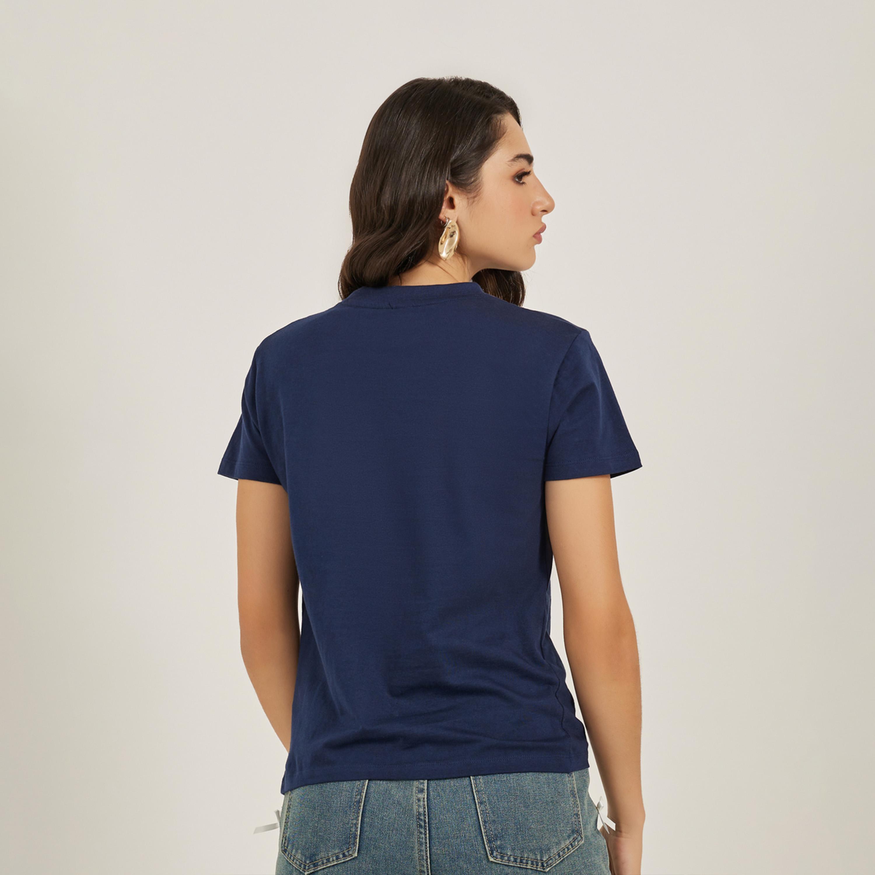 Styli Slogan Print Round Neck Regular Fit T-Shirt-women-clothing-tshirts-image-5