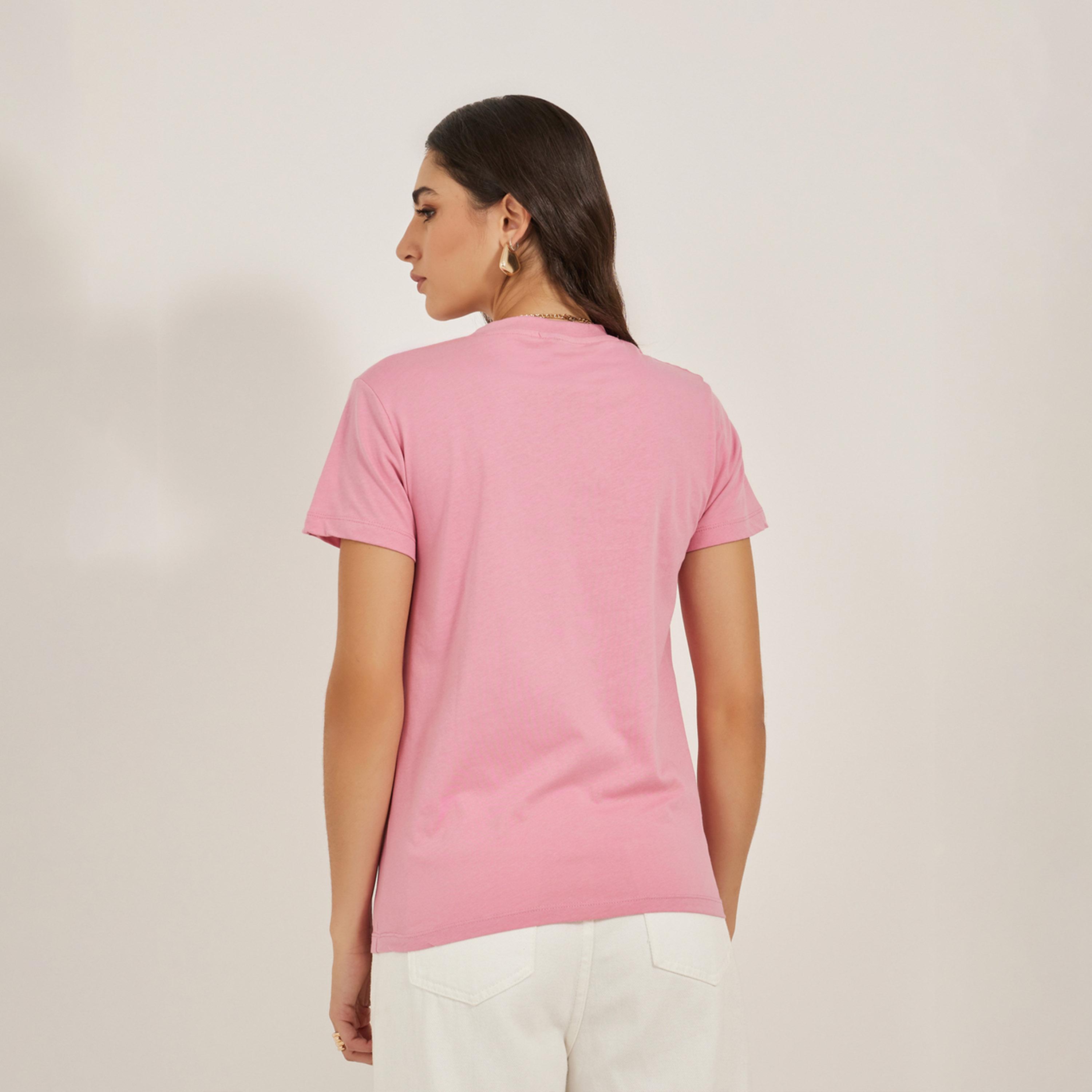 Styli Slogan Print Round Neck Short Sleeve T-Shirt-women-clothing-tshirts-image-6