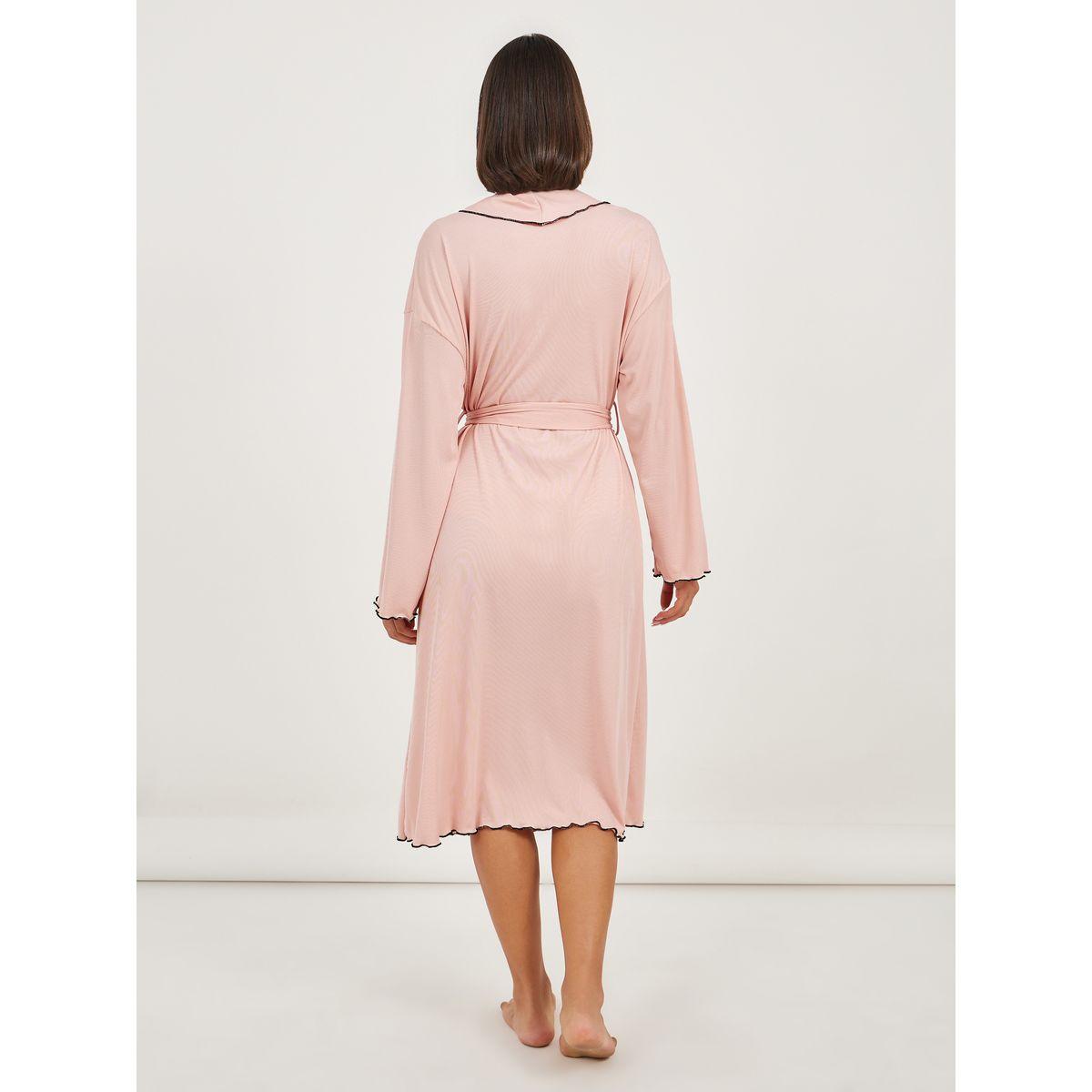 Styli Mono Contrast Edge Rib Robe-women-clothing-nightwear-robes-image-4