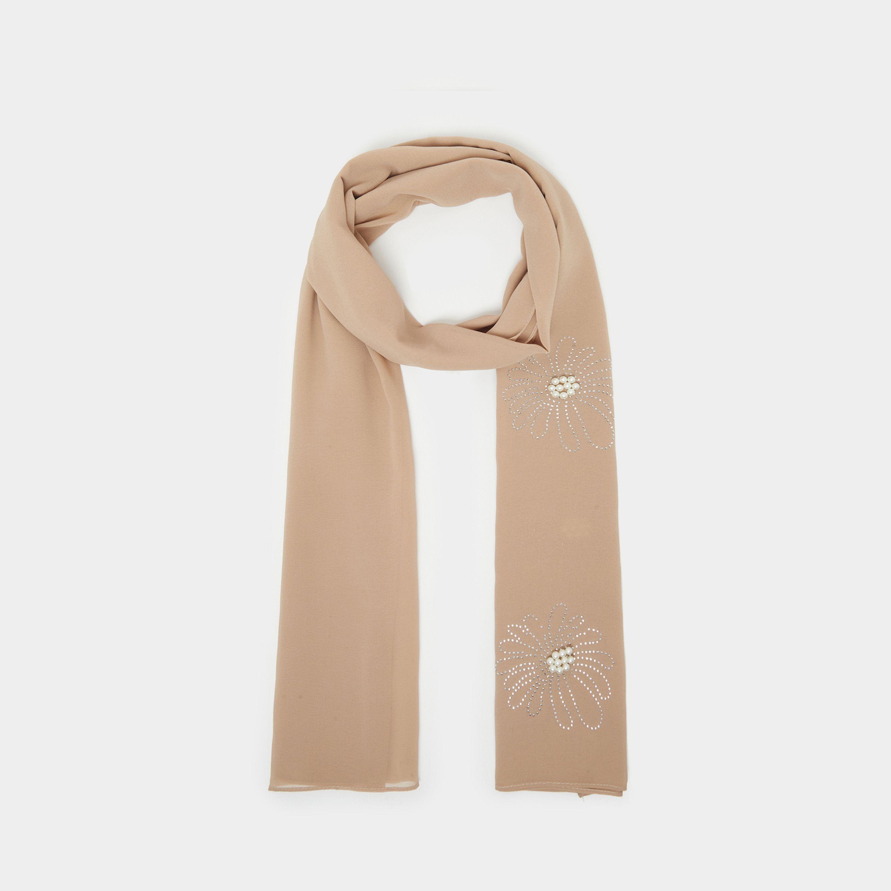 Amirah X Styli Faux Pearl Embellished Cotton Hijab-women-clothingaccessories-scarves-image-1