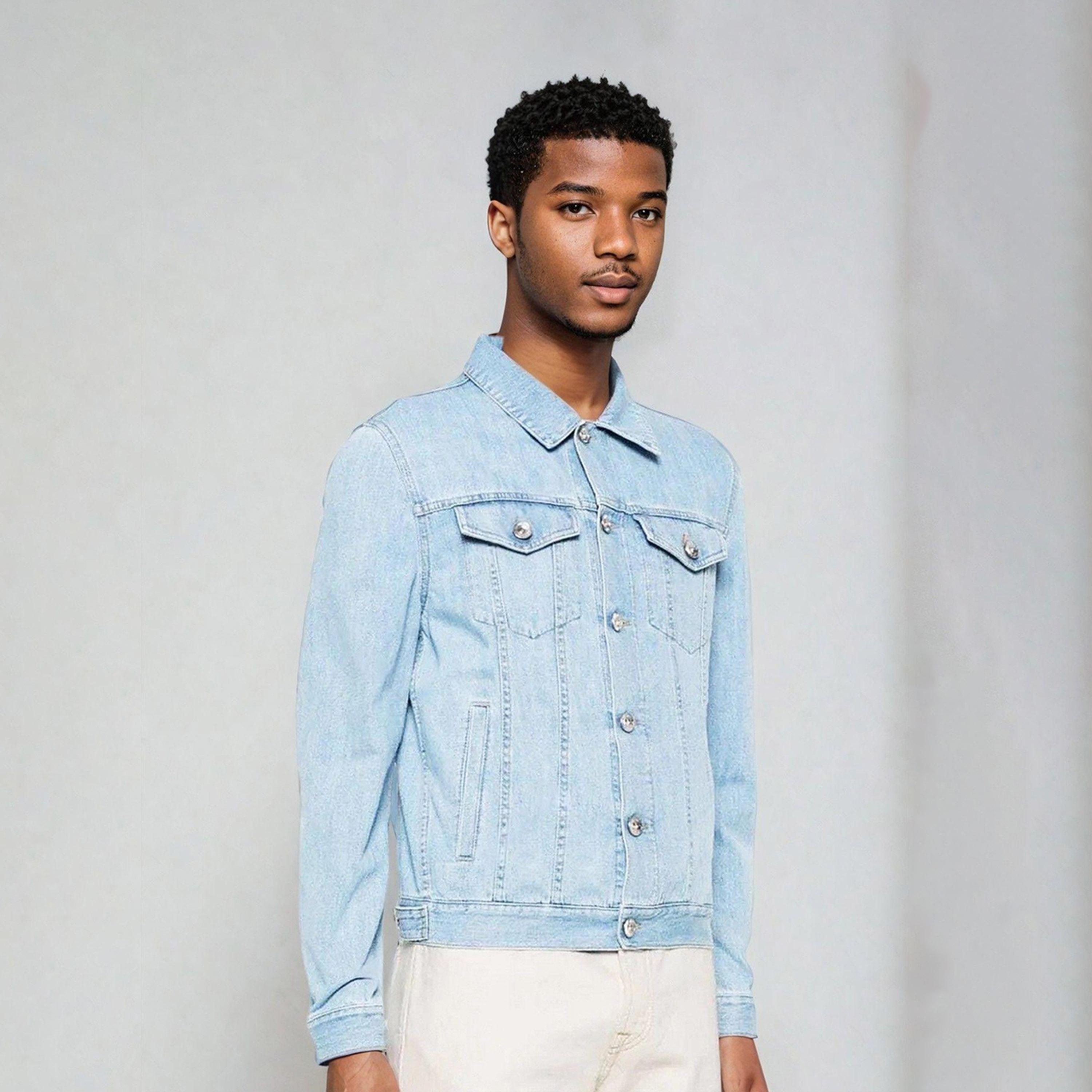 كوتي × ستايلي - جاكيت جينز كلاسيكي بأكمام طويلة للرجال-men-clothing-jacketsandblazers-jackets-image-1