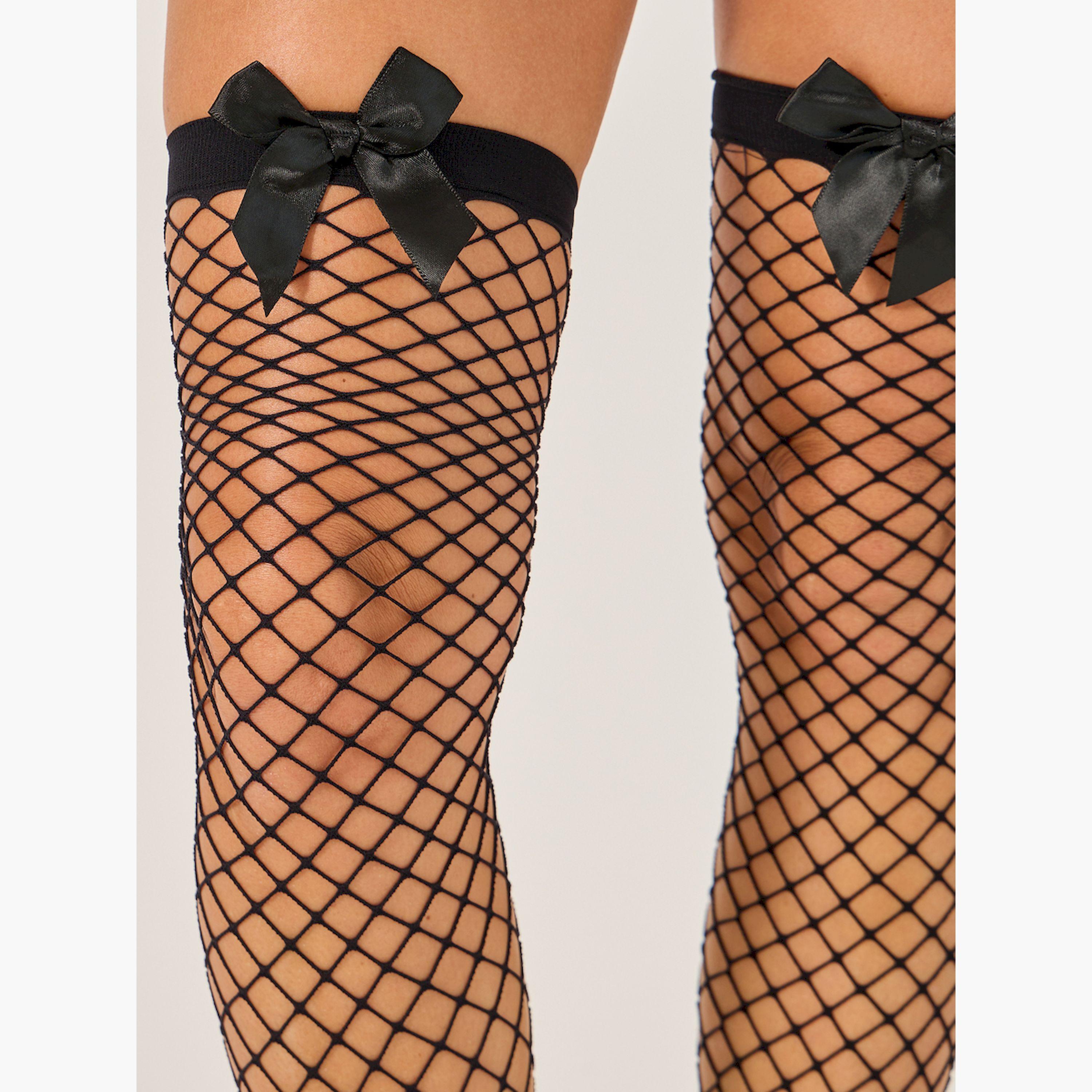 ستايلي - جوارب شبكية بتفاصيل فيونكة-women-socksandstockings-image-2