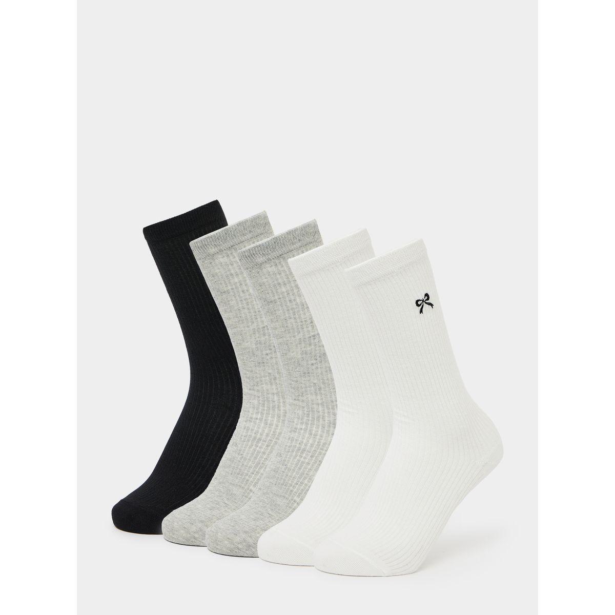 Styli Pack of 5 Multi Color Crew Socks-women-socksandstockings-image-1