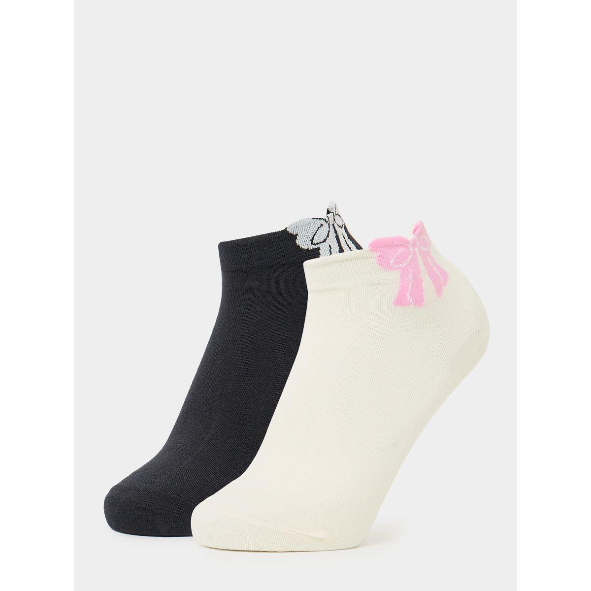 مجموعة من 2 - جوارب بطول الكاحل وربطة ريبون-women-socksandstockings-image-1