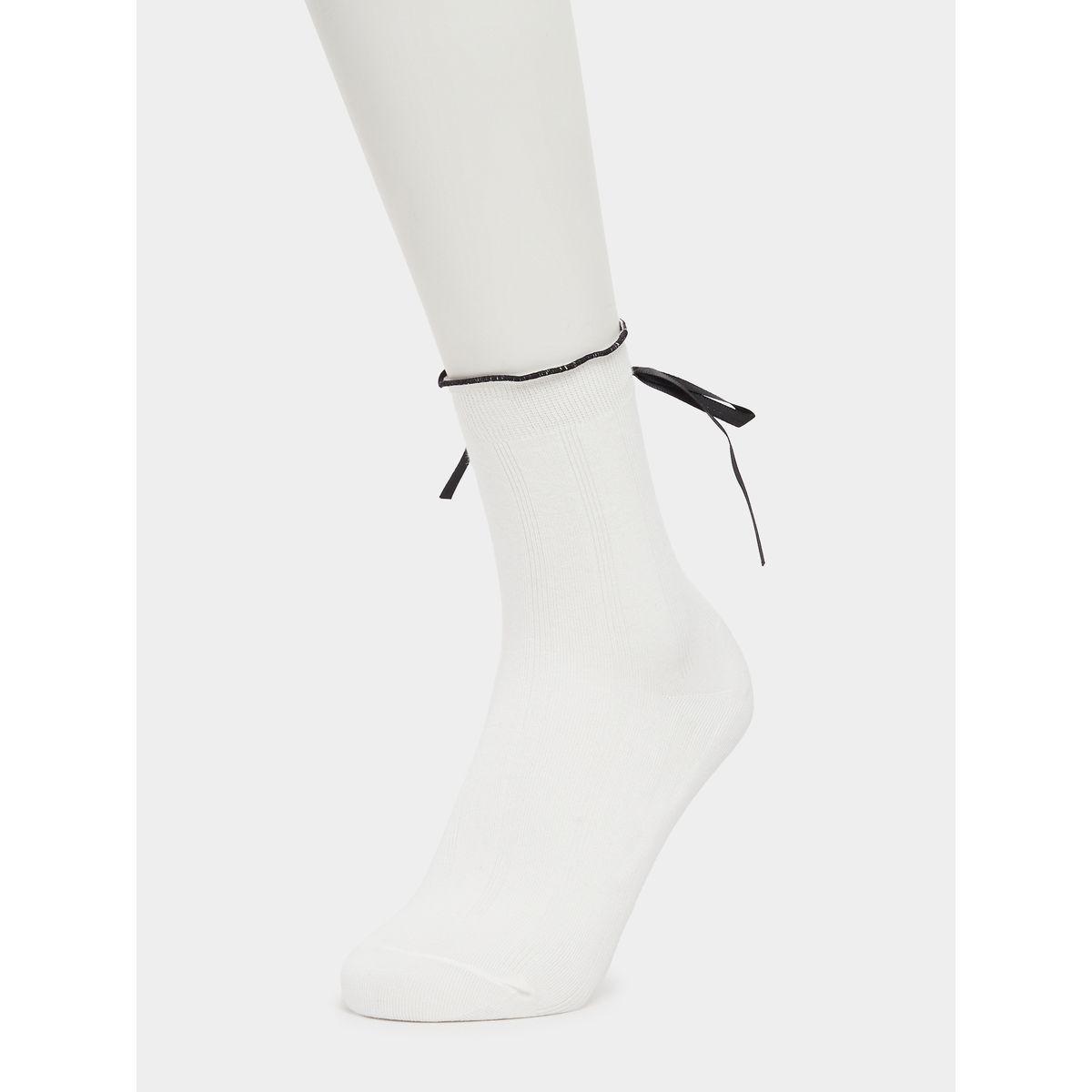 Set of 5 - Ribbon Detail Crew Socks-women-socksandstockings-image-2