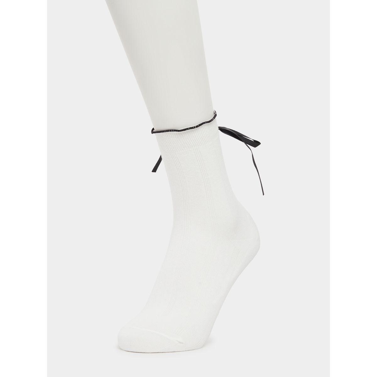 Set of 5 - Ribbon Detail Crew Socks-women-socksandstockings-image-4