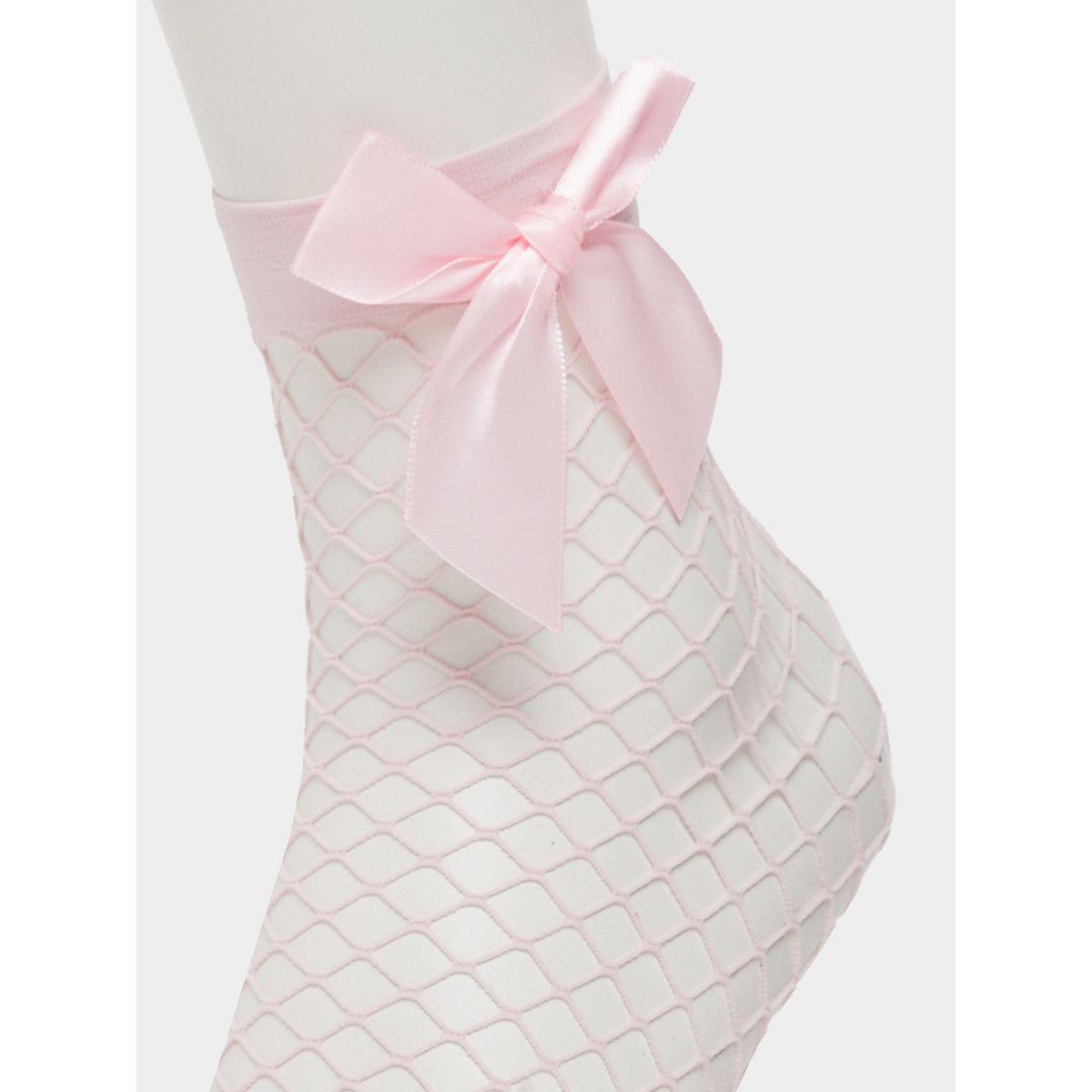 Set of 3 - Bow Detail Net Crew Socks-women-socksandstockings-image-5
