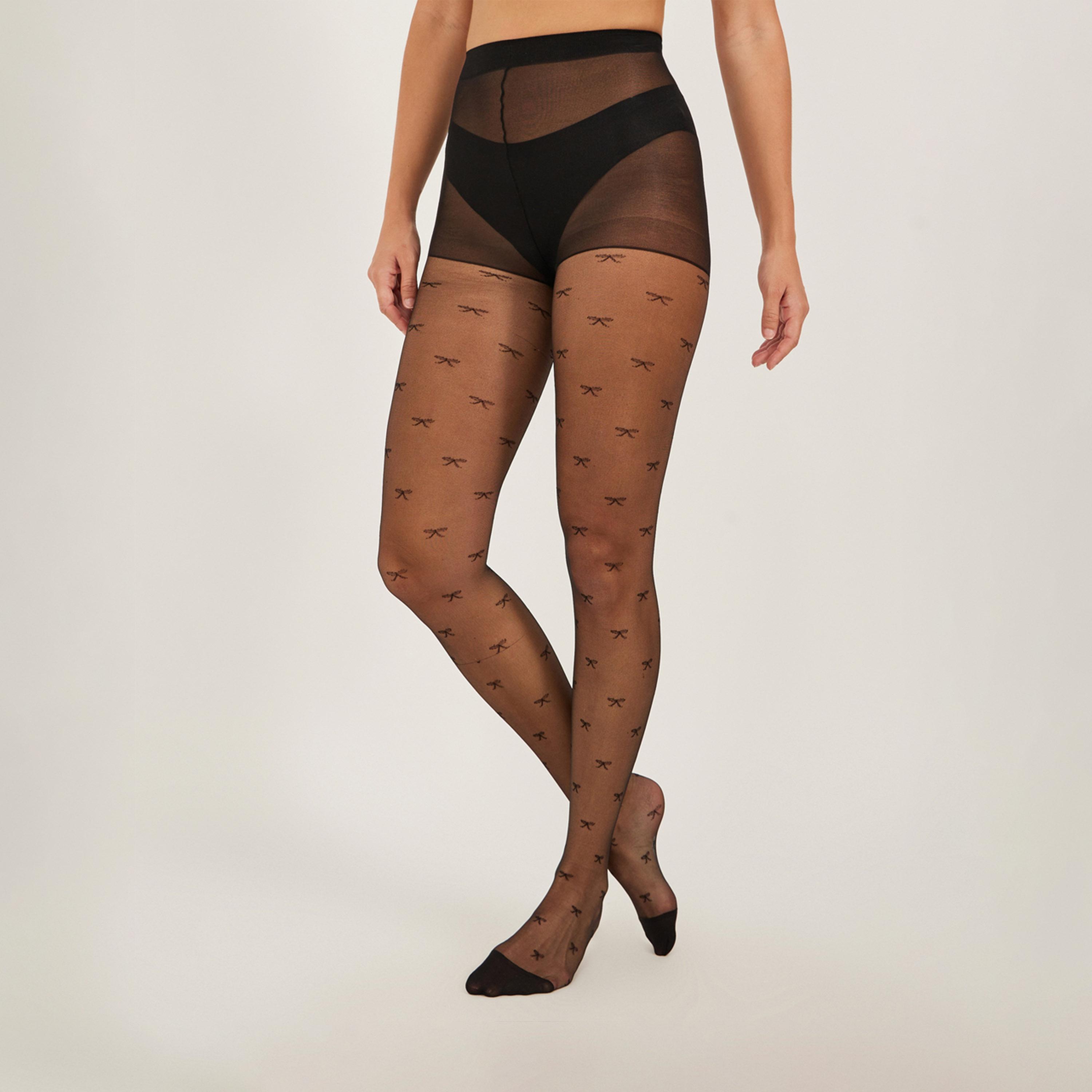 Styli Bow Design Sheer Stockings-women-socksandstockings-image-1