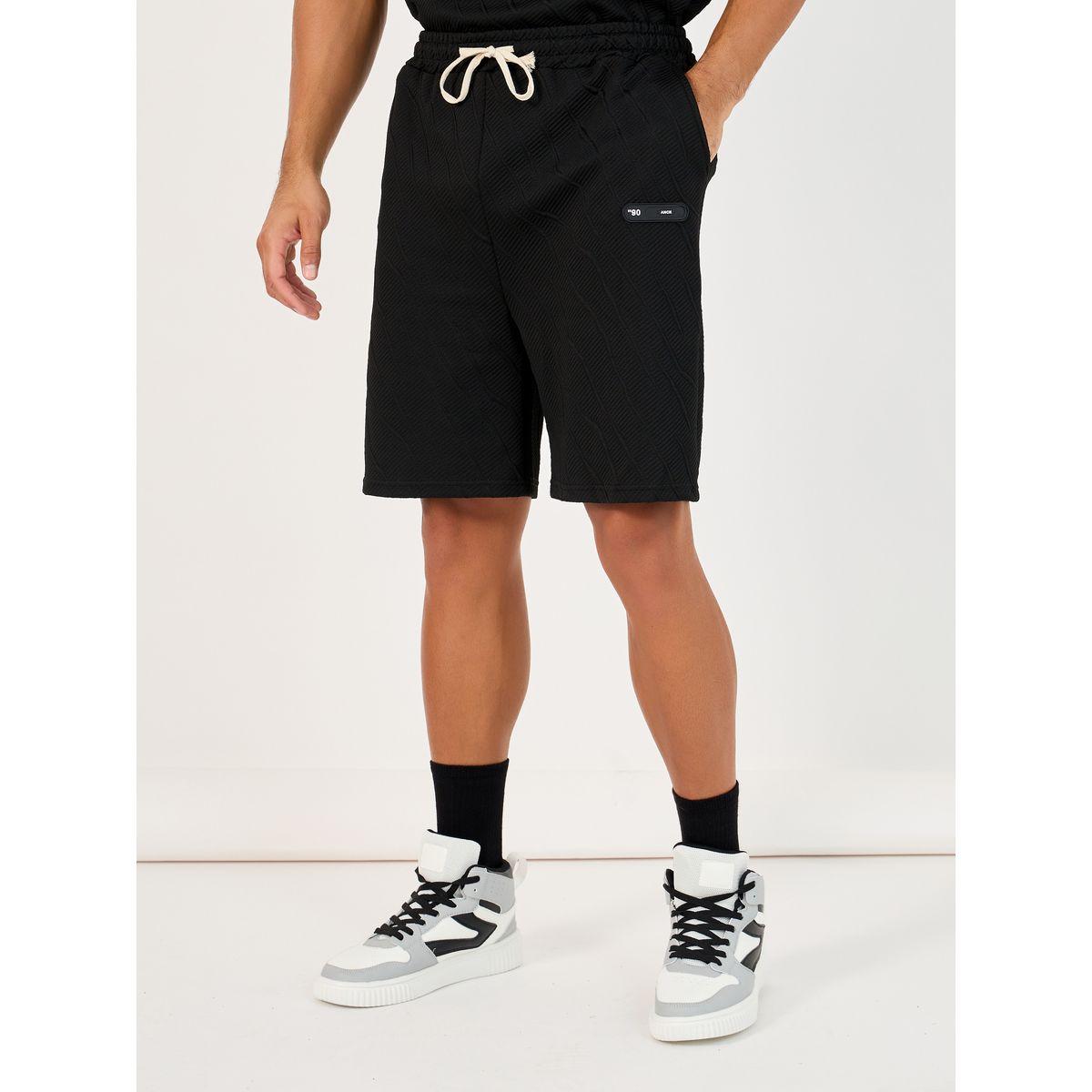 Styli Textured Oversized Short Sleeve T-Shirt and Shorts Co-Ords-men-clothing-coordsets-image-5