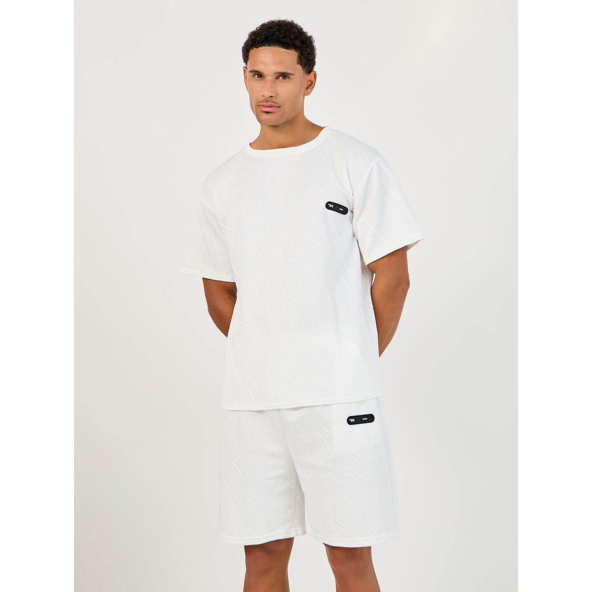 طقم منسق من شورت وتيشيرت فضفاض بأكمام قصيرة-men-clothing-coordsets-image-2