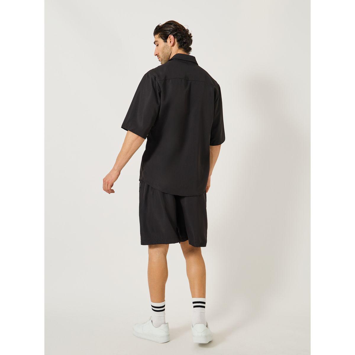 Solid Oversized Shirt and Shorts Co-Ords Set-men-clothing-coordsets-image-4