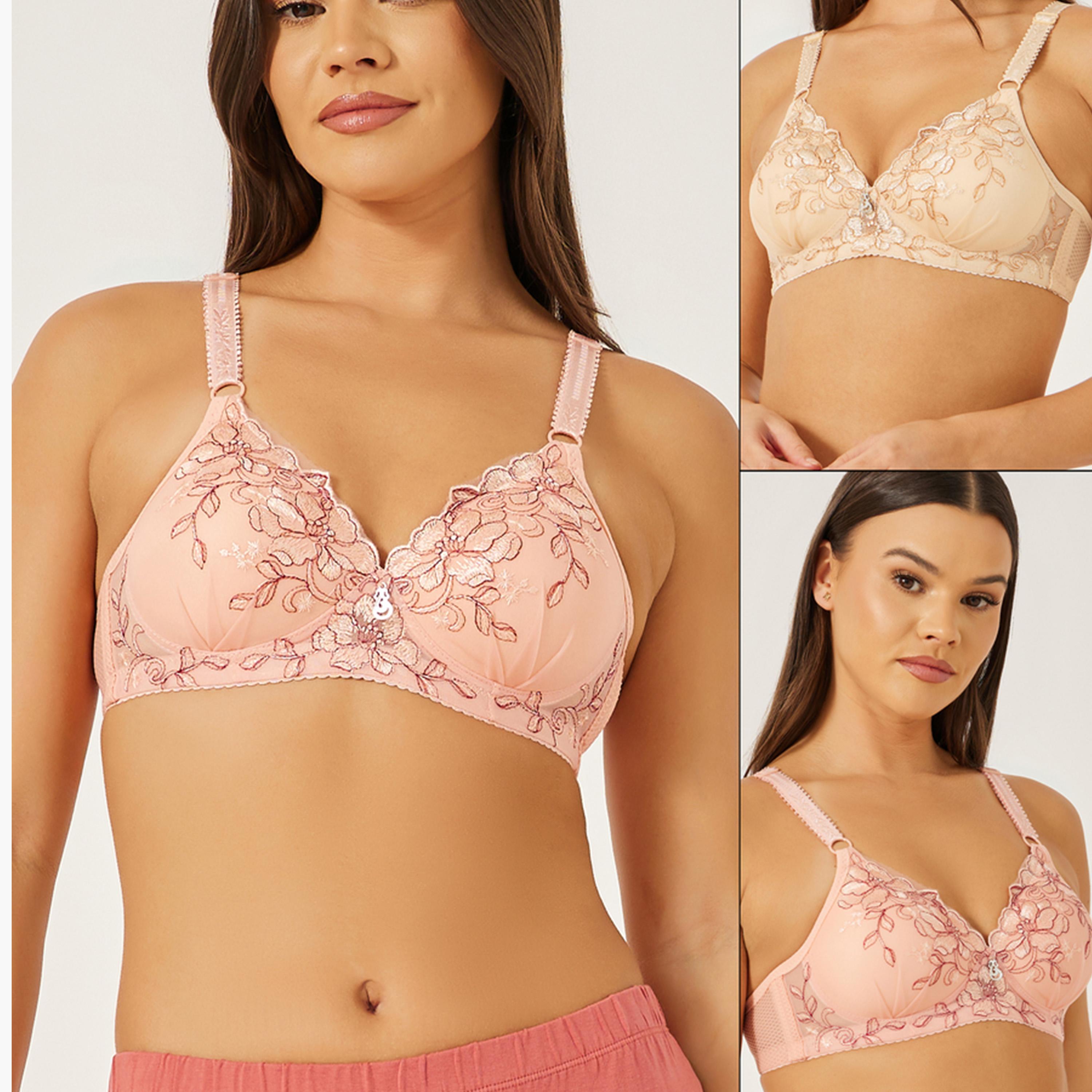 Styli 2Pk Pw Embroidered T-Shirt Bra-women-clothing-lingerie-bras-image-1