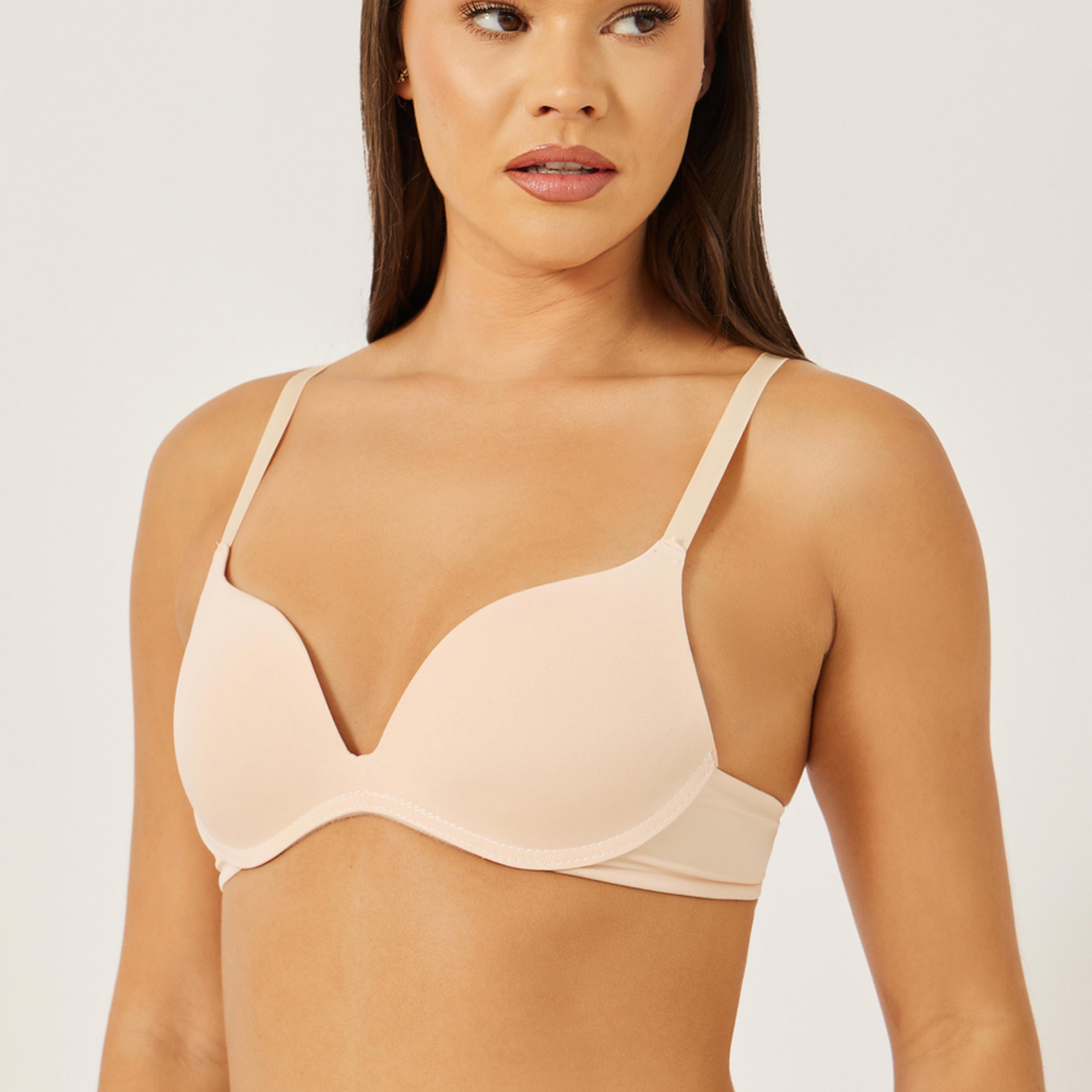 ستايلي - حمالة صدر تي شيرت سادة - قطعتين-women-clothing-lingerie-bras-image-4