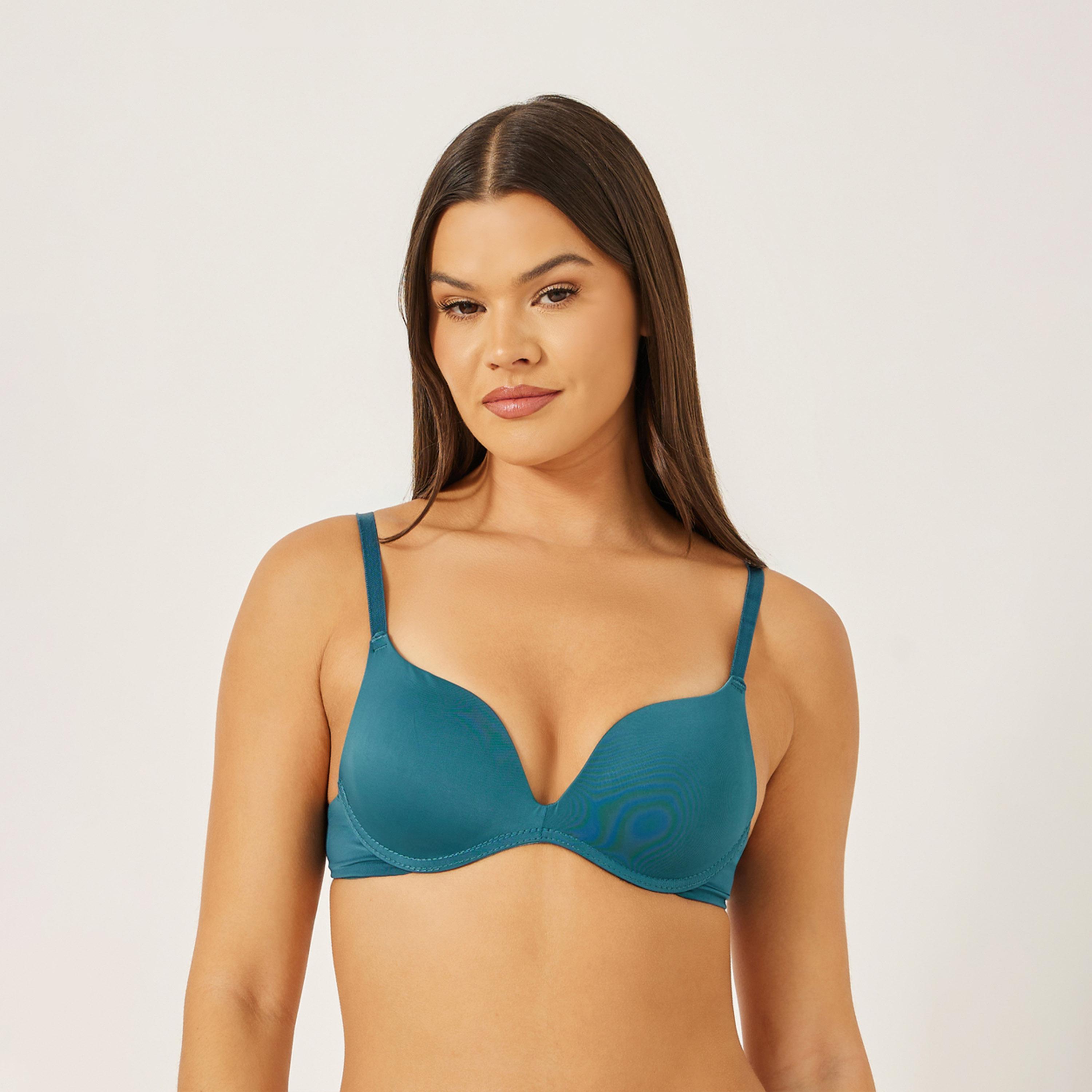 ستايلي - حمالة صدر تي شيرت سادة - قطعتين-women-clothing-lingerie-bras-image-1