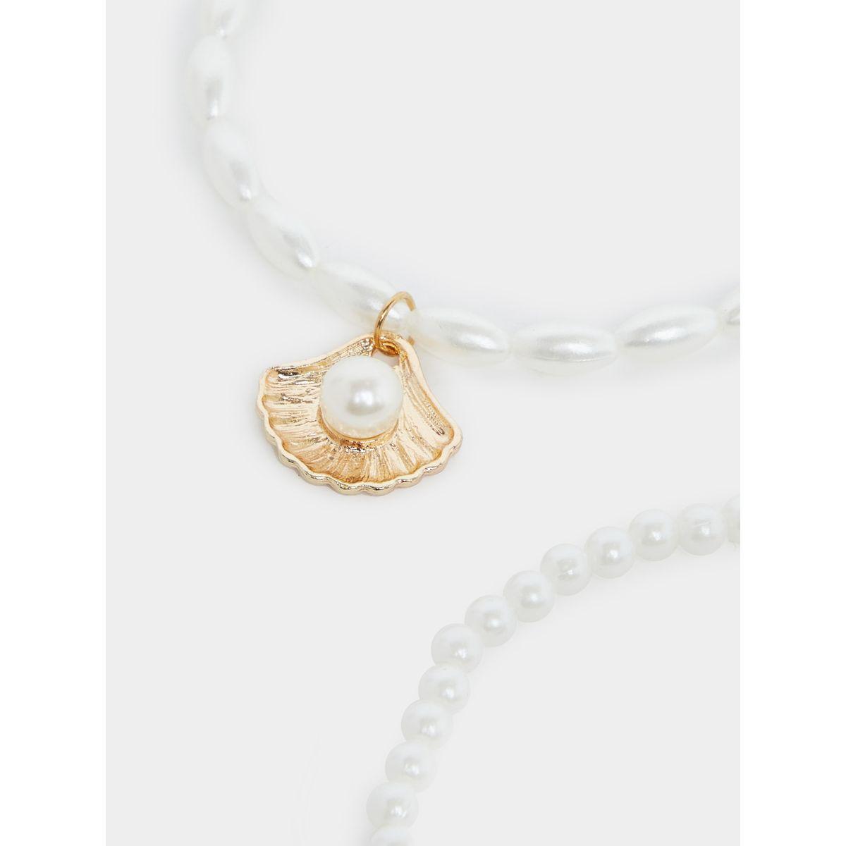 Set of 2 - Shell Drop Accent Anklet-women-watchesandjewellery-jewellery-anklets-image-2