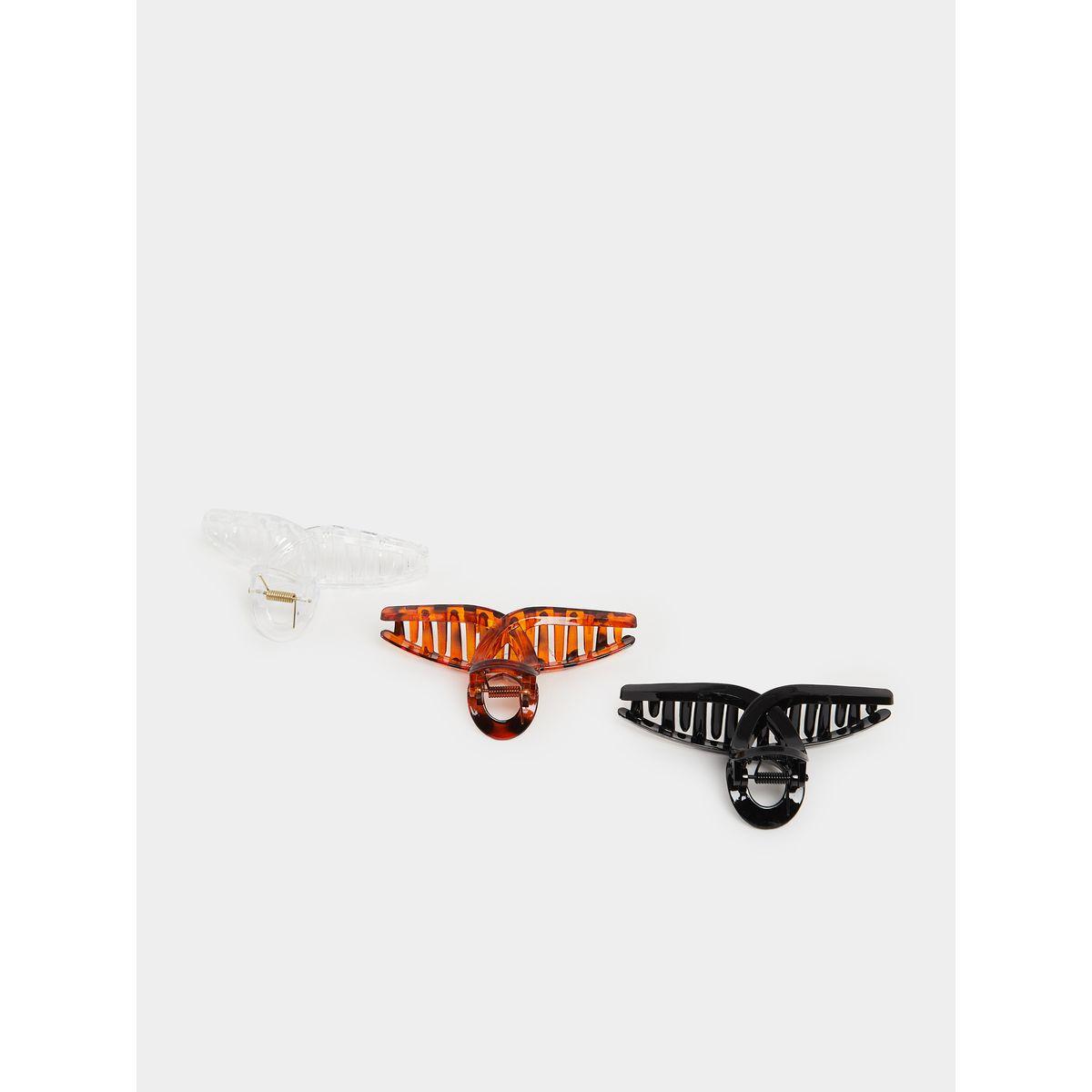 Set of 3 - Solid and Printed Claw Clips-women-hairaccessories-bands-image-3