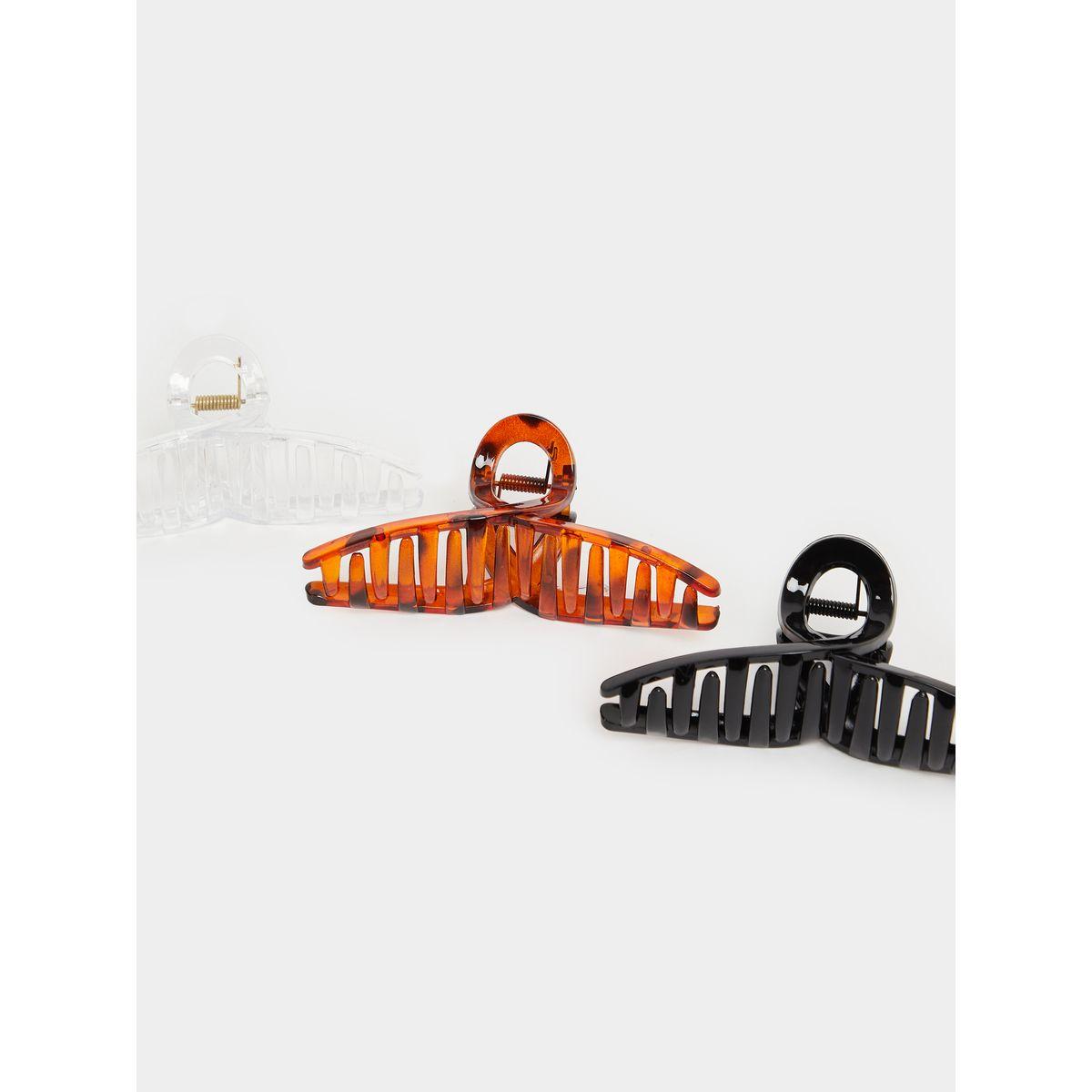 Set of 3 - Solid and Printed Claw Clips-women-hairaccessories-bands-image-4