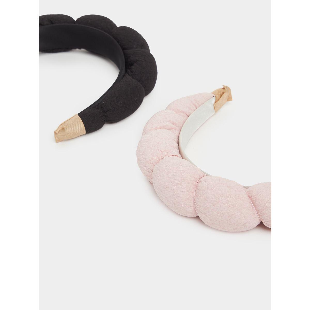 Set of 2 - Textured Pompom Headband-women-hairaccessories-bands-image-4