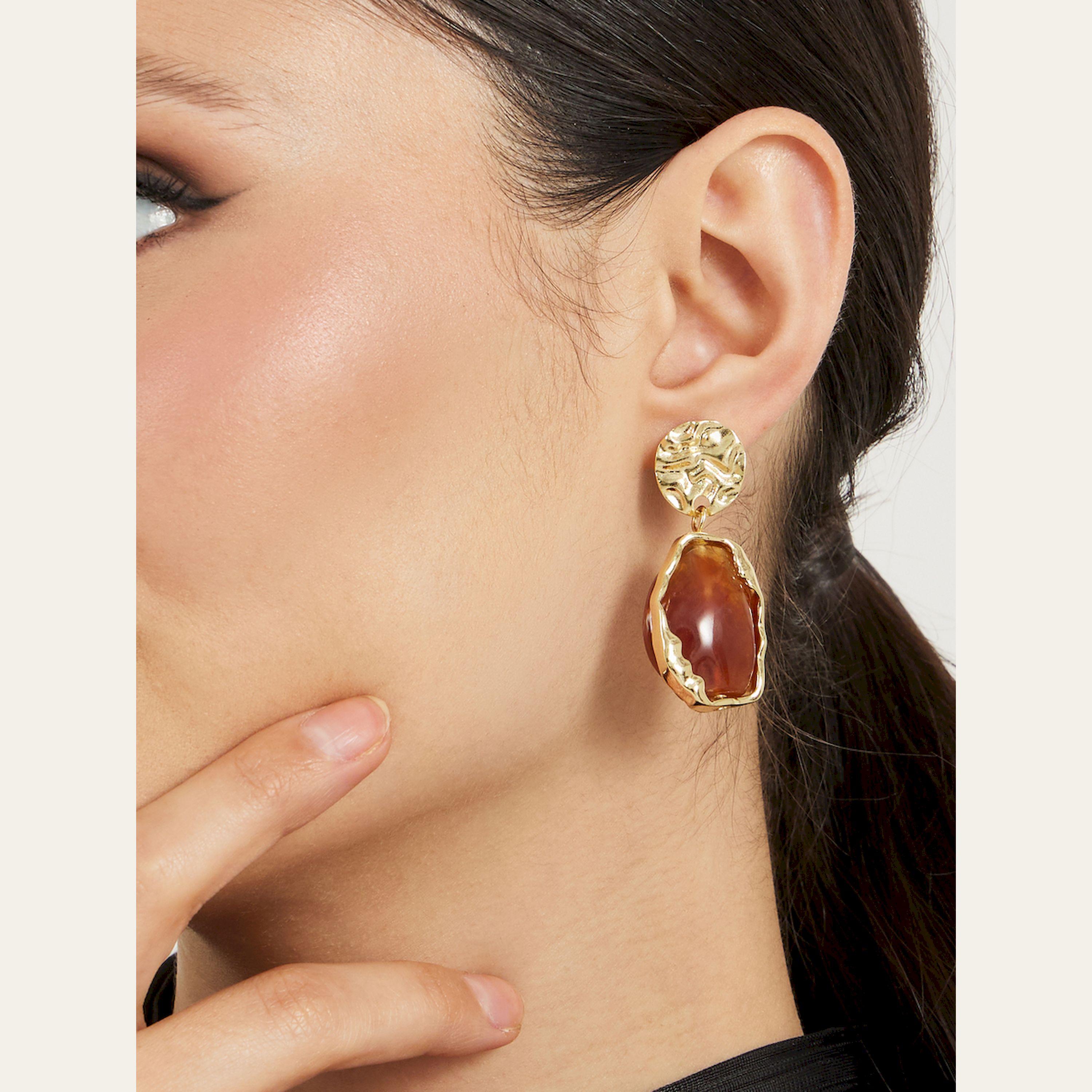 Styli Faux Gemstone Dangle Earrings-women-watchesandjewellery-jewellery-earrings-image-2