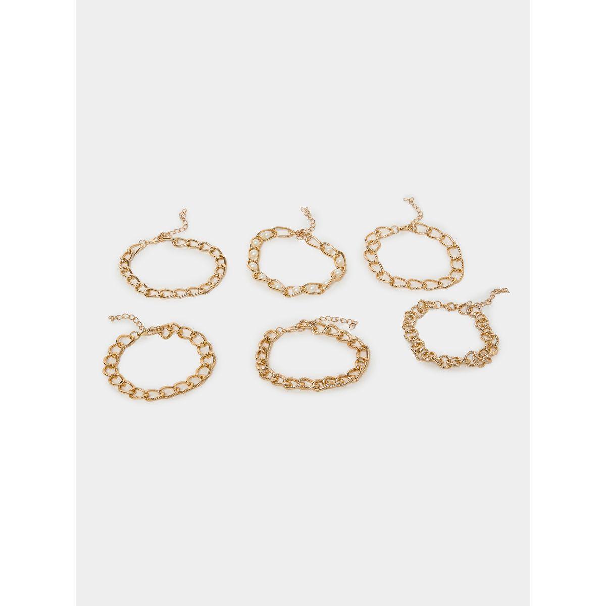 Set of 6 - Link Chain Bracelets-women-watchesandjewellery-jewellery-banglesandbracelets-image-4