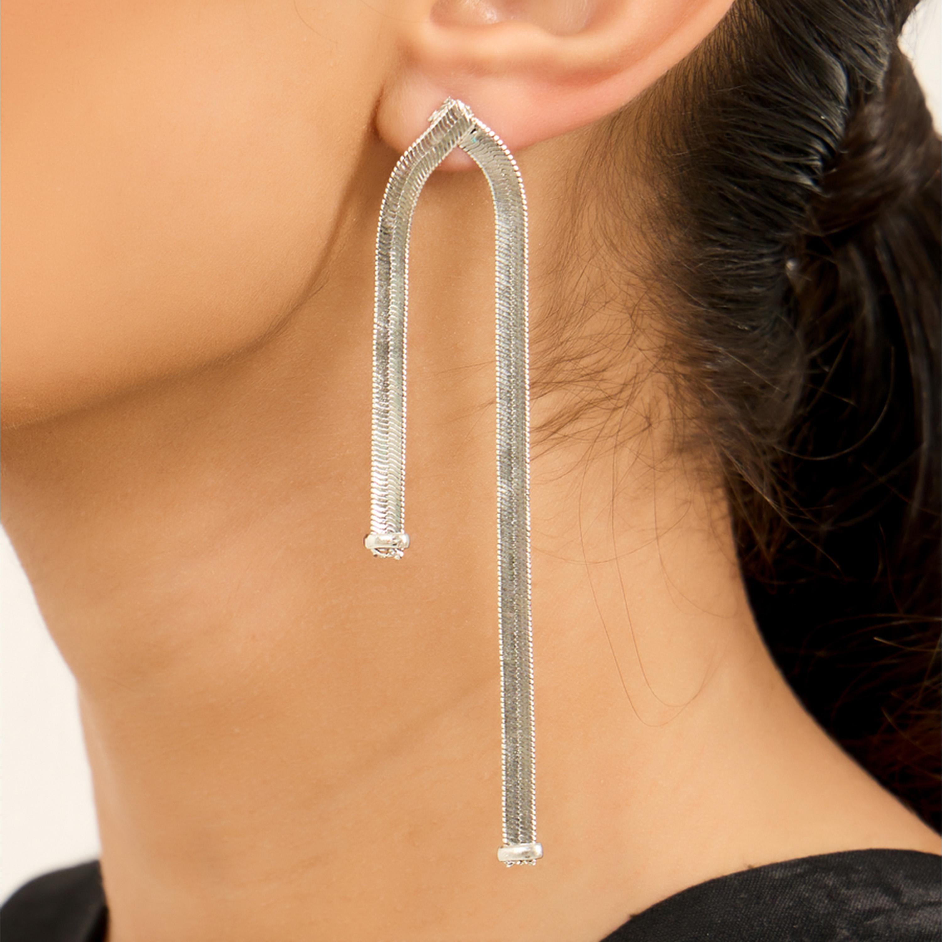 Styli Long Chain Dangle Earrings-women-watchesandjewellery-jewellery-earrings-image-2
