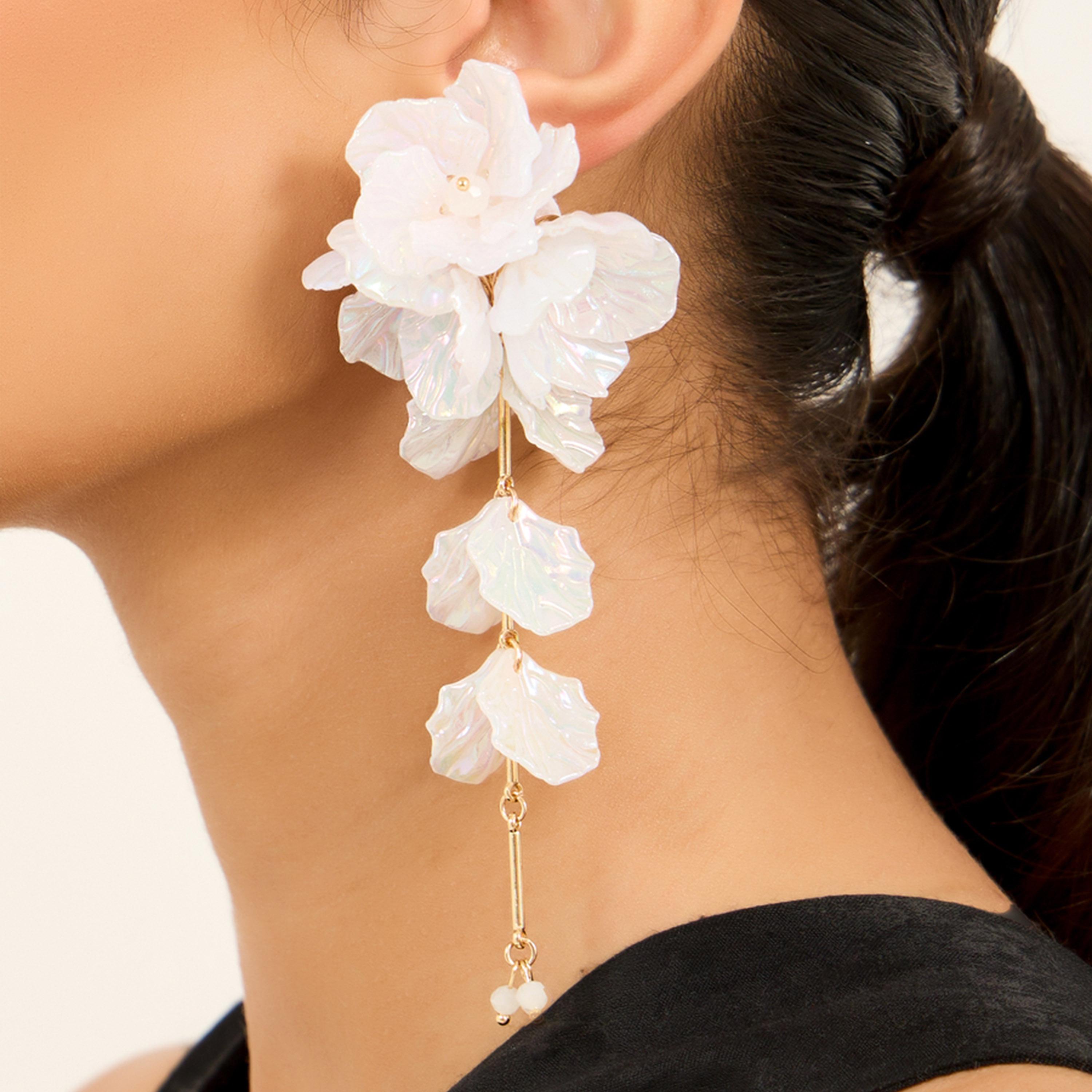 Styli Floral Drop Earrings-women-watchesandjewellery-jewellery-earrings-image-2