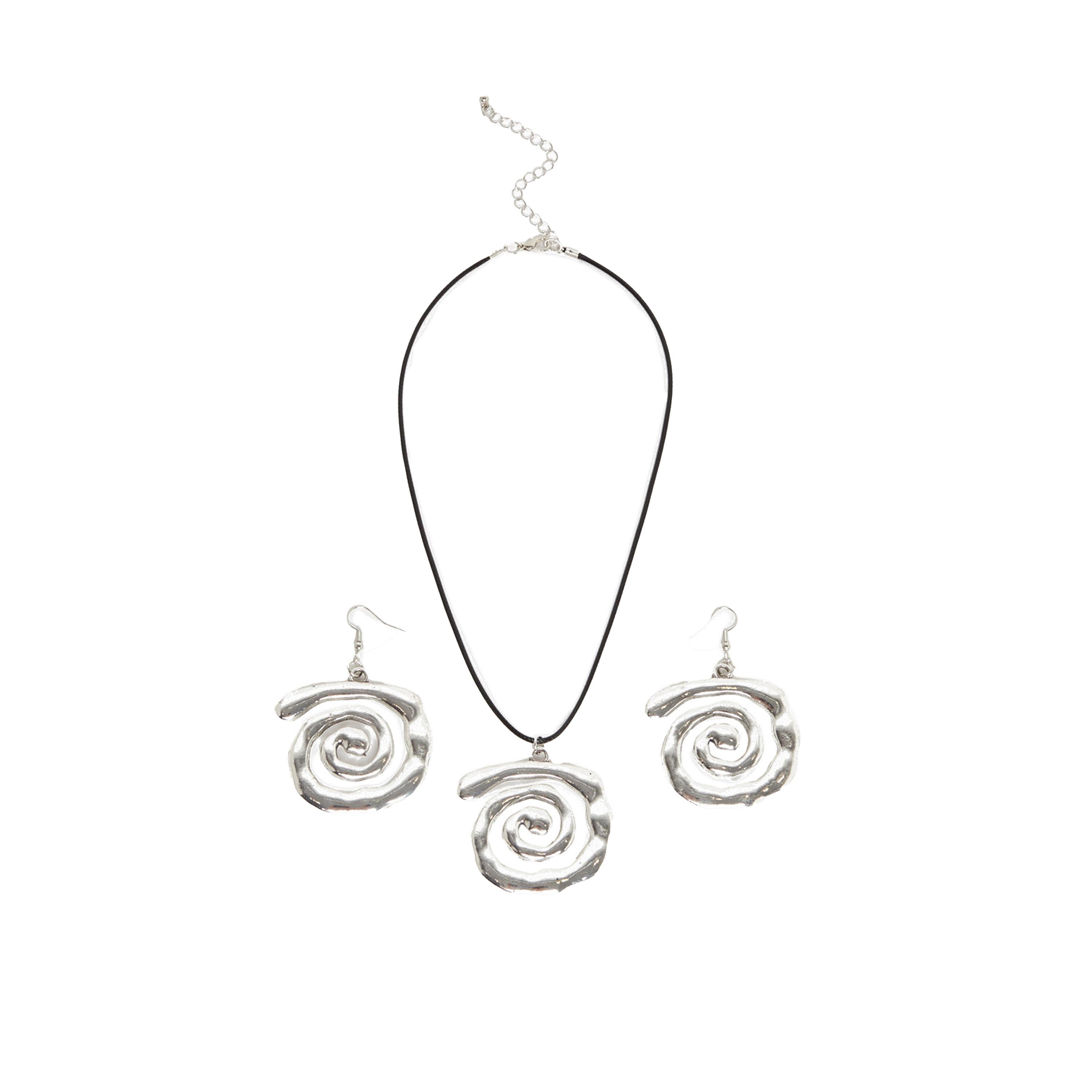 Styli Shell Drop Necklace and Dangle Earrings Set-women-watchesandjewellery-jewellery-jewellerysets-image-1