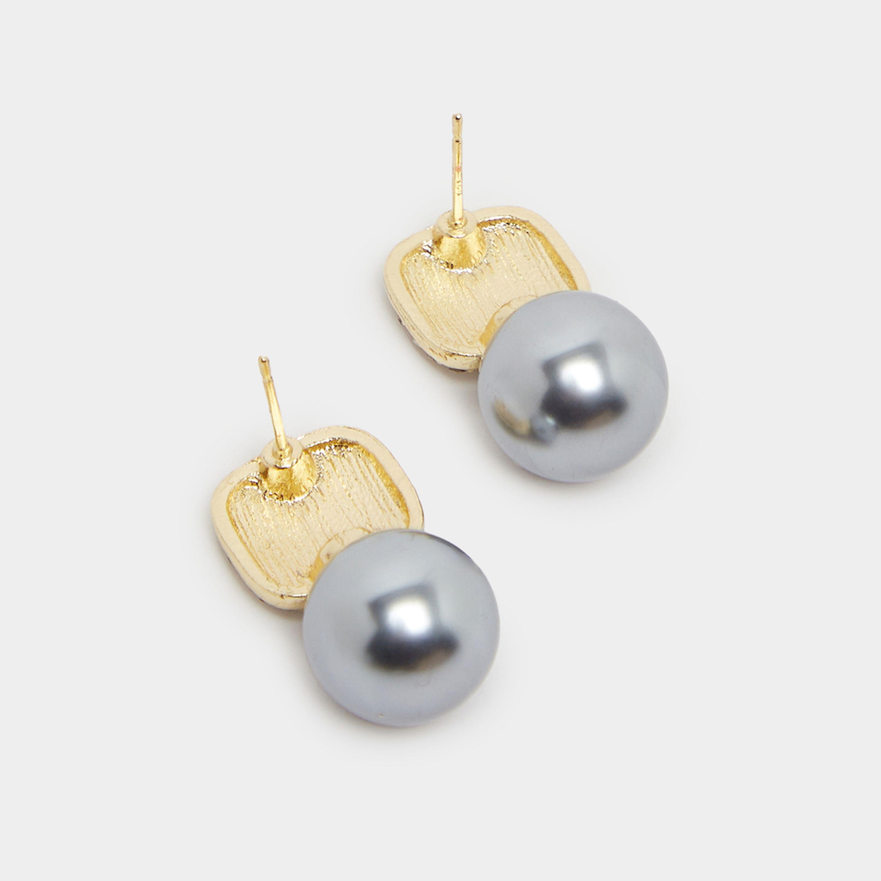 Styli Embellished Dangle Earrings With Faux Pearl-women-watchesandjewellery-jewellery-earrings-image-3