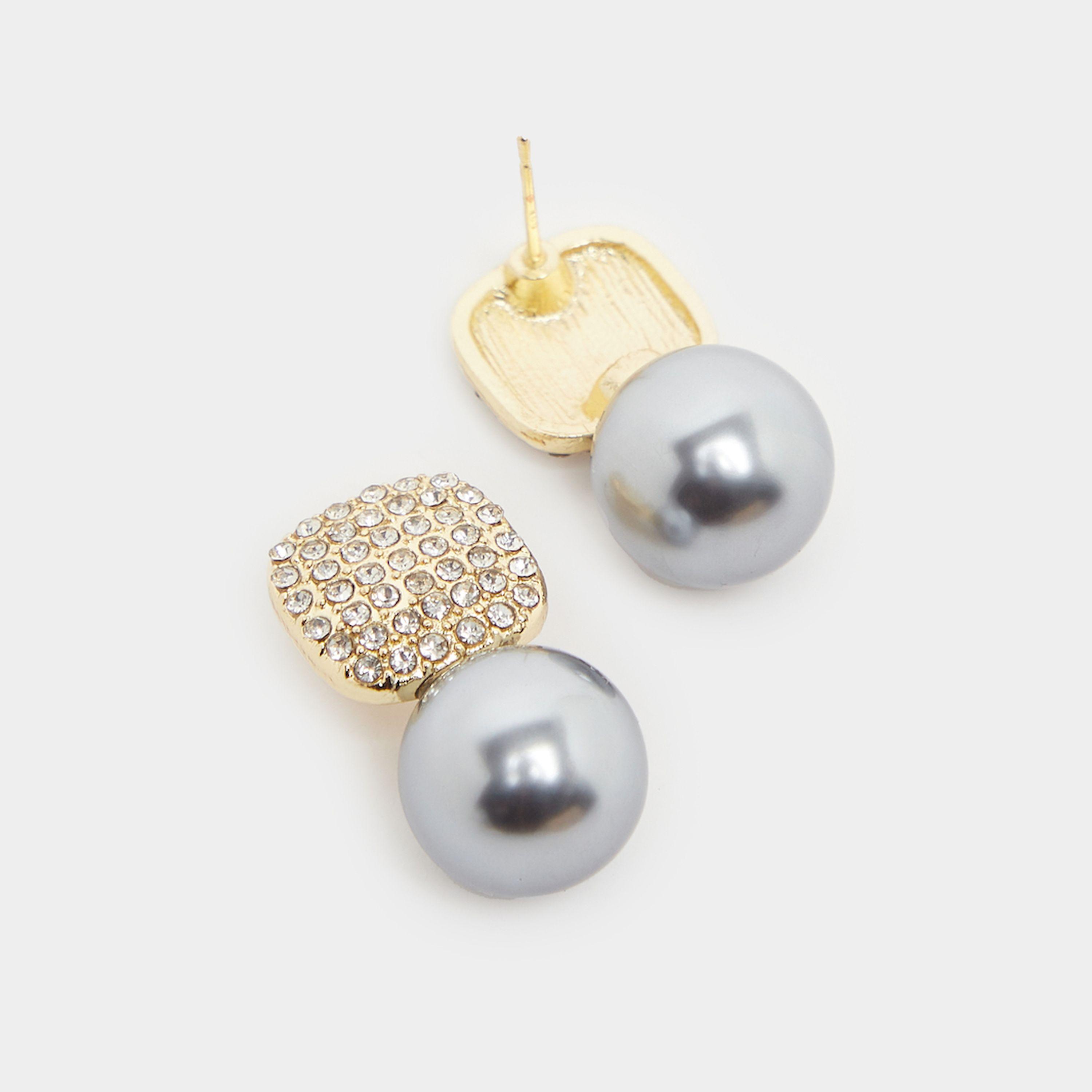 Styli Embellished Dangle Earrings With Faux Pearl-women-watchesandjewellery-jewellery-earrings-image-4