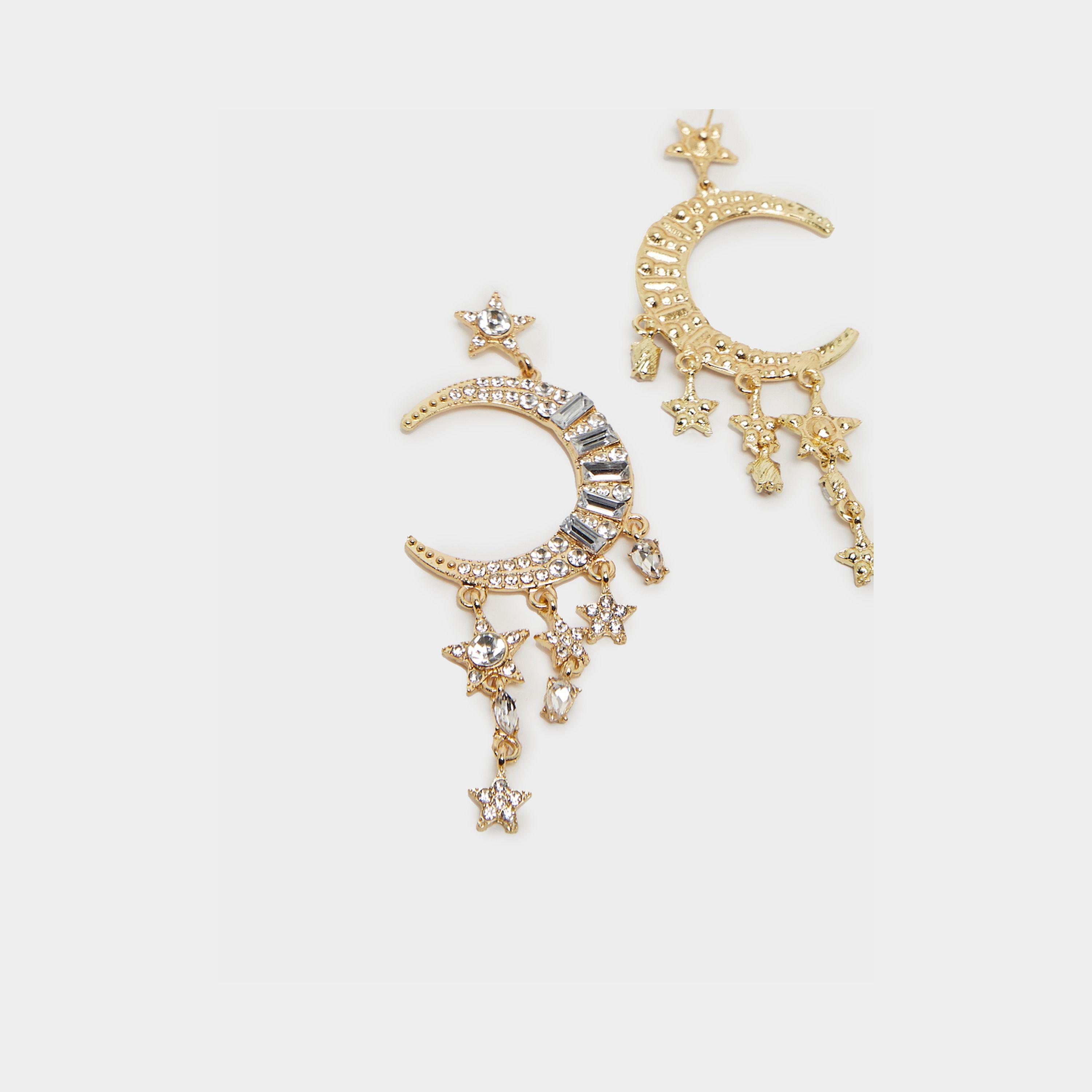 Styli Embellished Moon And Star Dangle Earrings-women-watchesandjewellery-jewellery-earrings-image-4