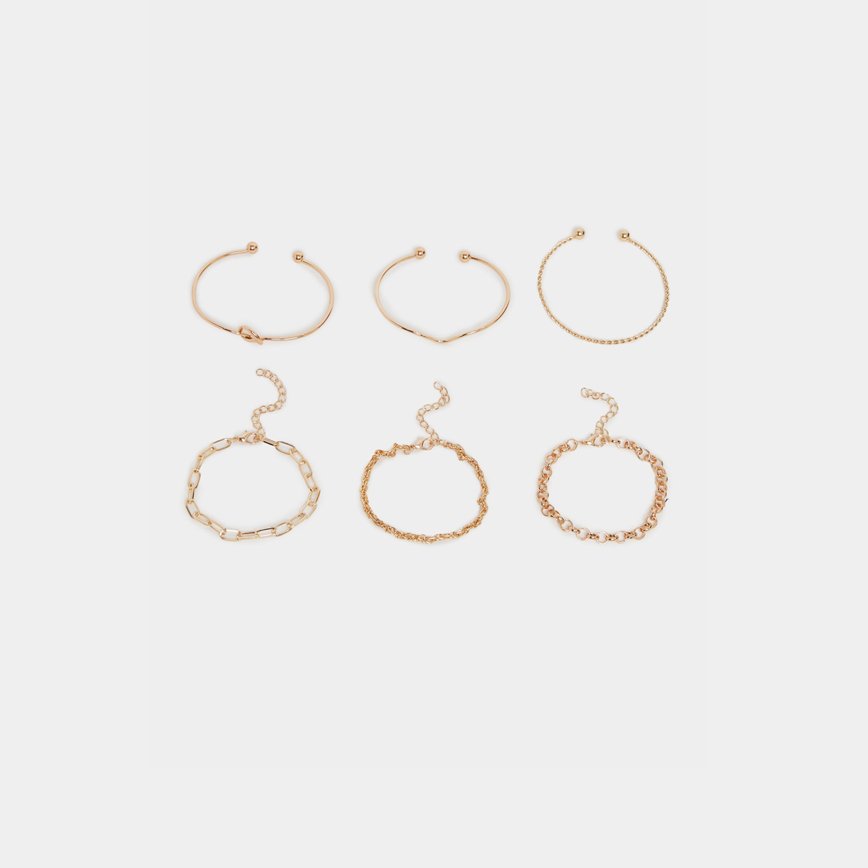 Styli Set of 6 - Cuff and Link Chain Bracelets-women-watchesandjewellery-jewellery-banglesandbracelets-image-1