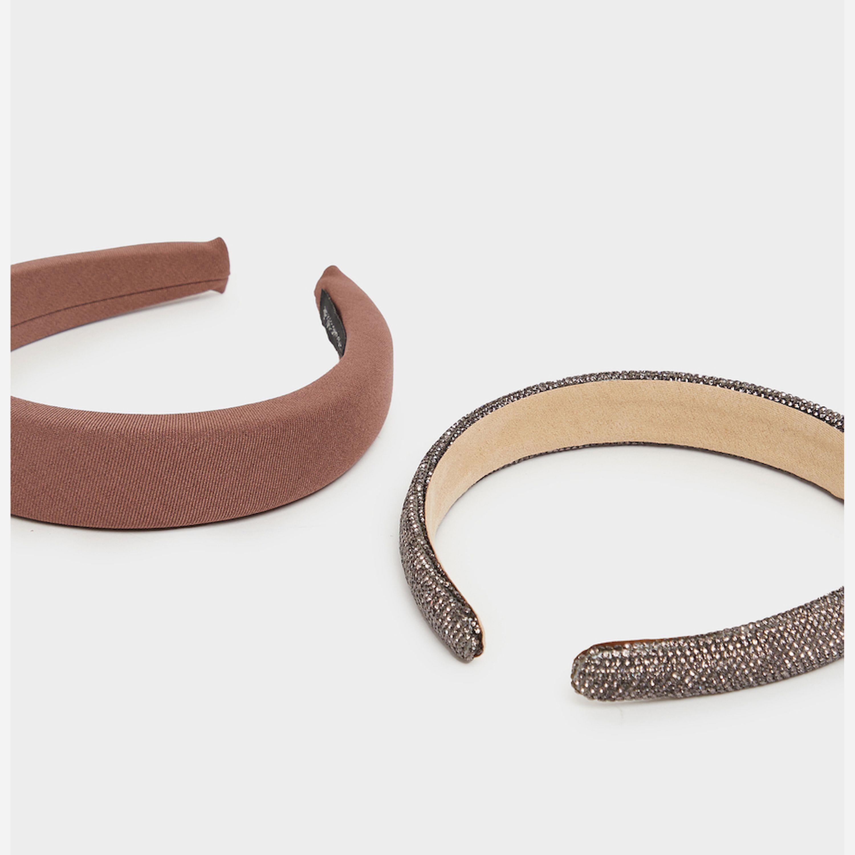 Styli Set Of 2 - Solid And Embellished Padded Headband-women-winterwear-scarves-image-4