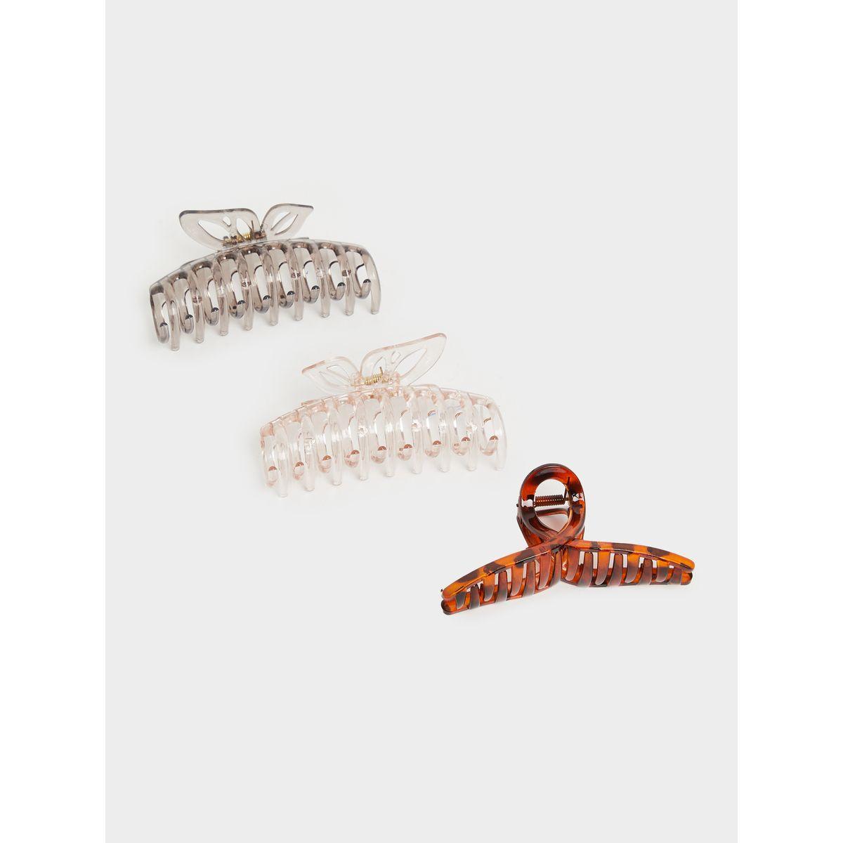 Set of 3 - Solid Claw Clips-women-hairaccessories-bands-image-1
