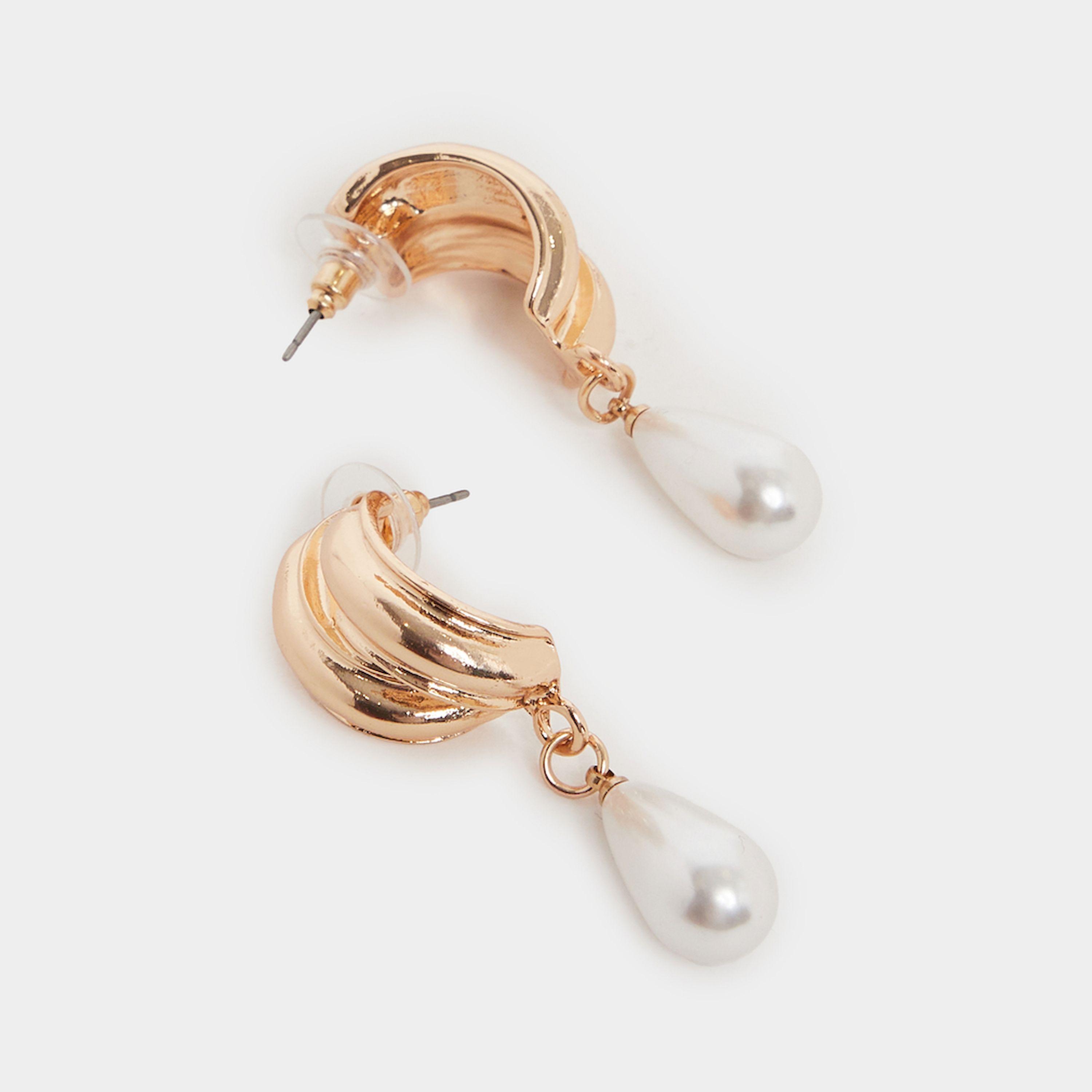 Styli Pearl Drop Dangle Earrings-women-watchesandjewellery-jewellery-earrings-image-2