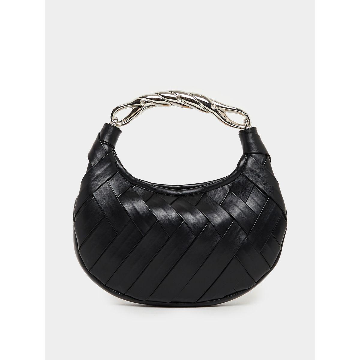 شنطة يد بتفاصيل مضفرة ومقبض يد براق-women-bagsandwallets-handbags-image-3