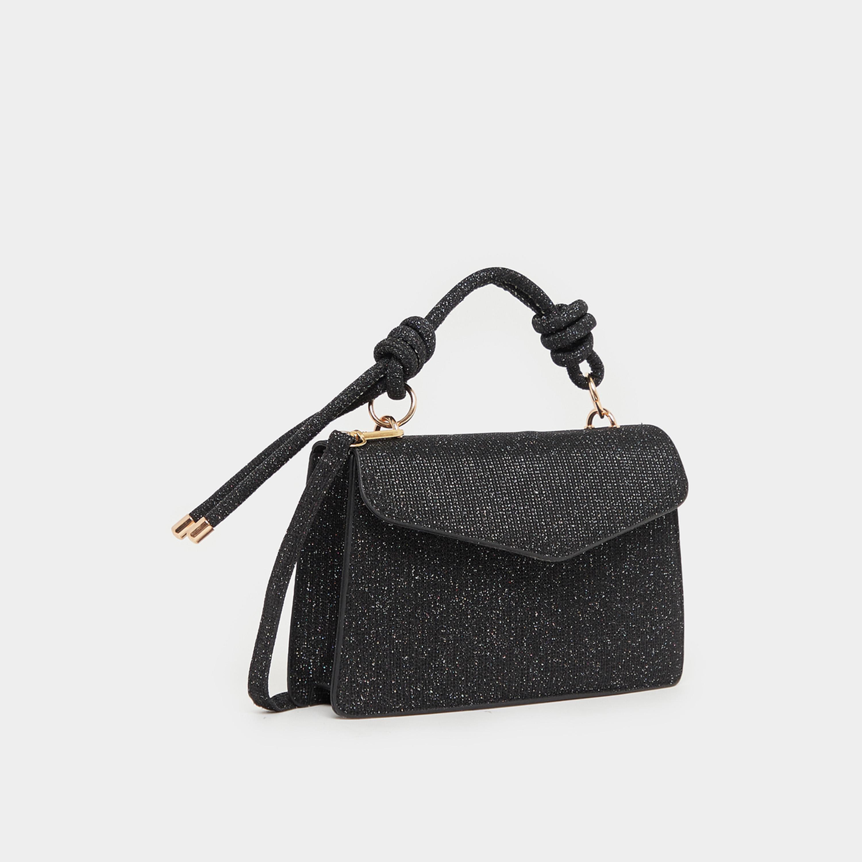 Styli Glittered Look Handbag With Detachable Strap-women-bagsandwallets-handbags-image-1