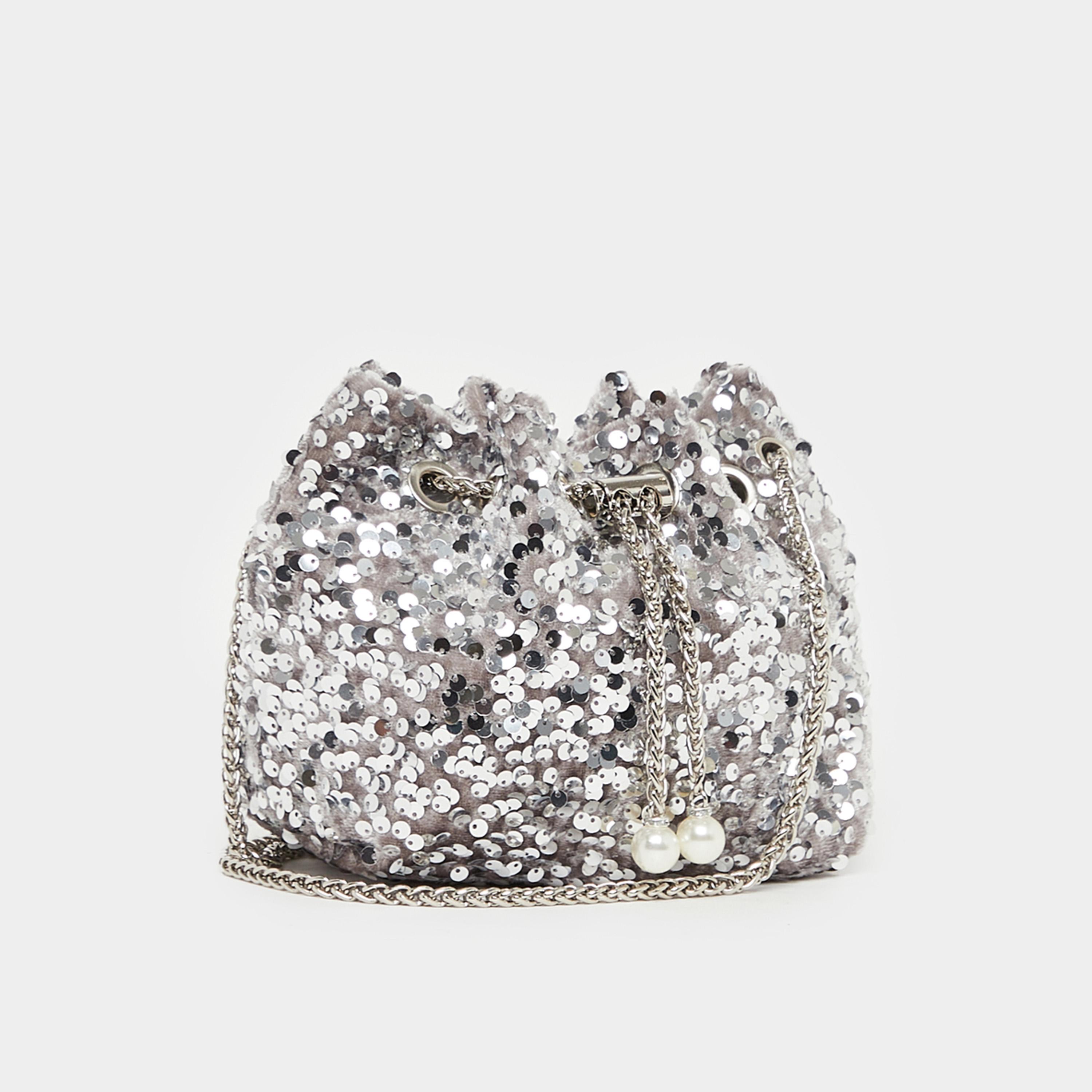 Styli Sequin Embellished Shoulder Bag With Chain Strap-women-bagsandwallets-handbags-image-1