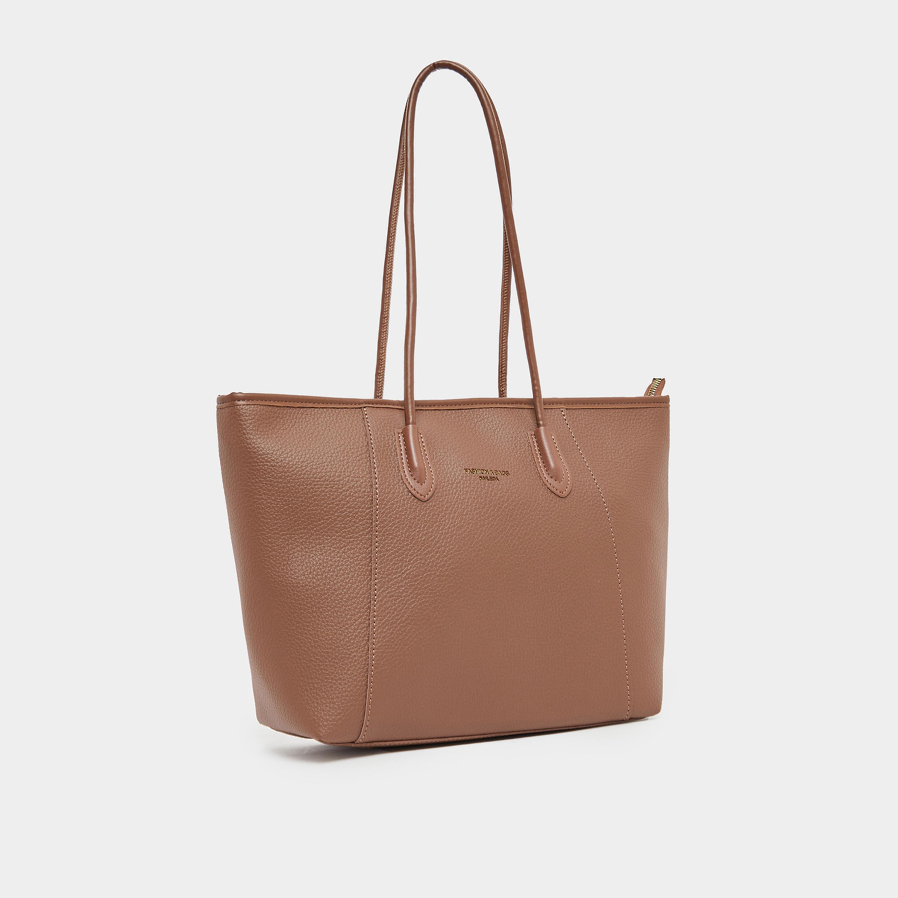 Styli Textured Shoulder Bag With Zip Closure-women-bagsandwallets-handbags-image-1