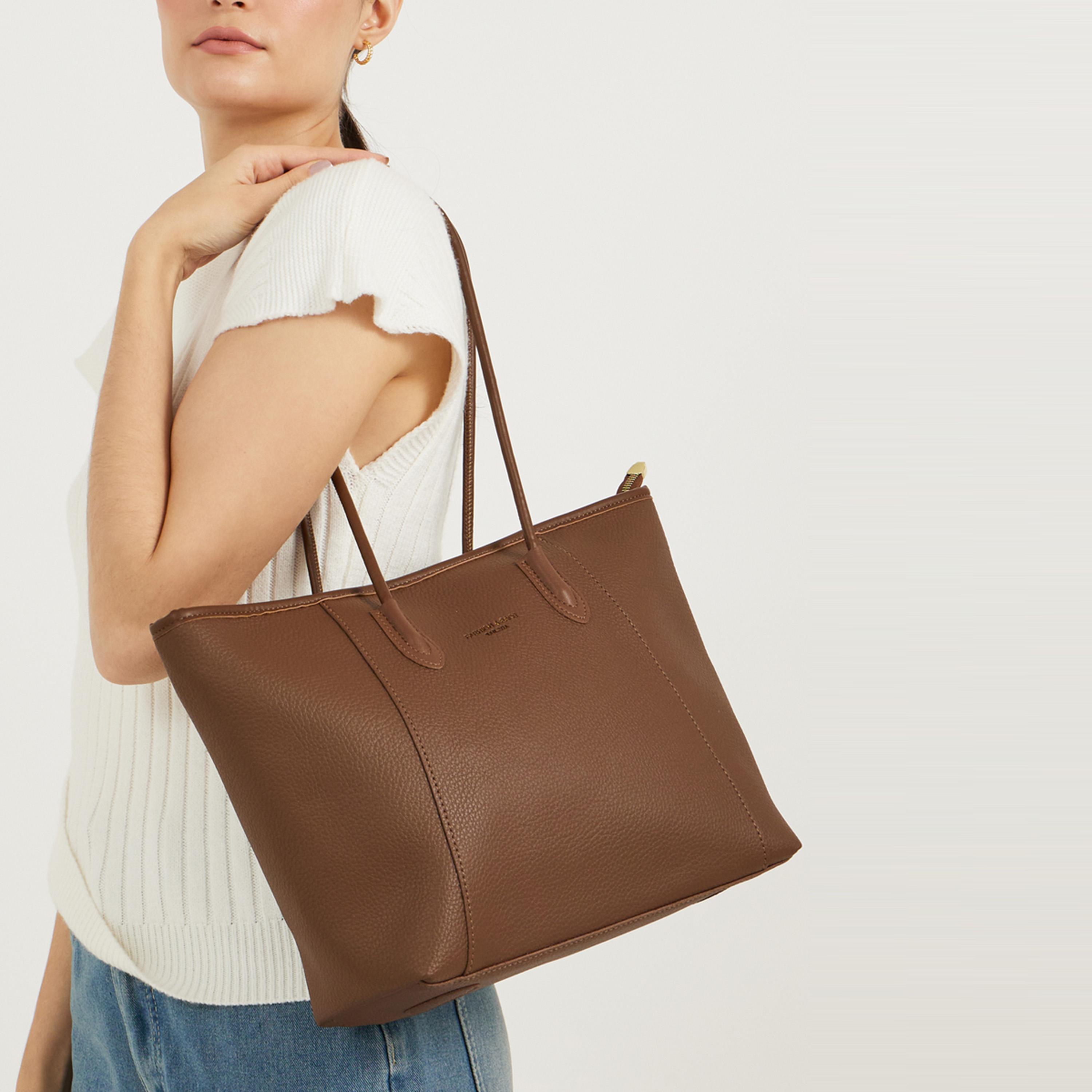 Styli Textured Shoulder Bag With Zip Closure-women-bagsandwallets-handbags-image-2