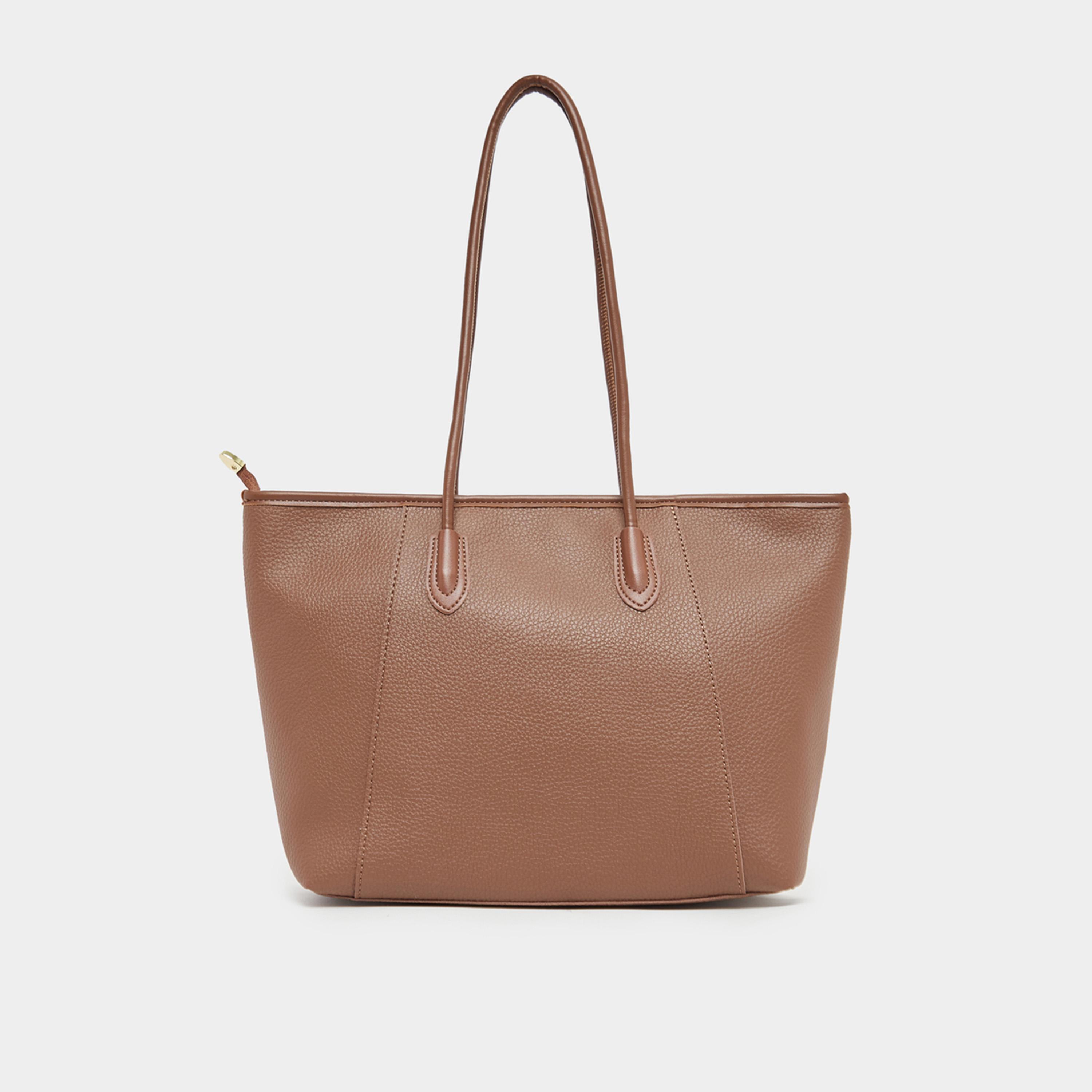 Styli Textured Shoulder Bag With Zip Closure-women-bagsandwallets-handbags-image-4