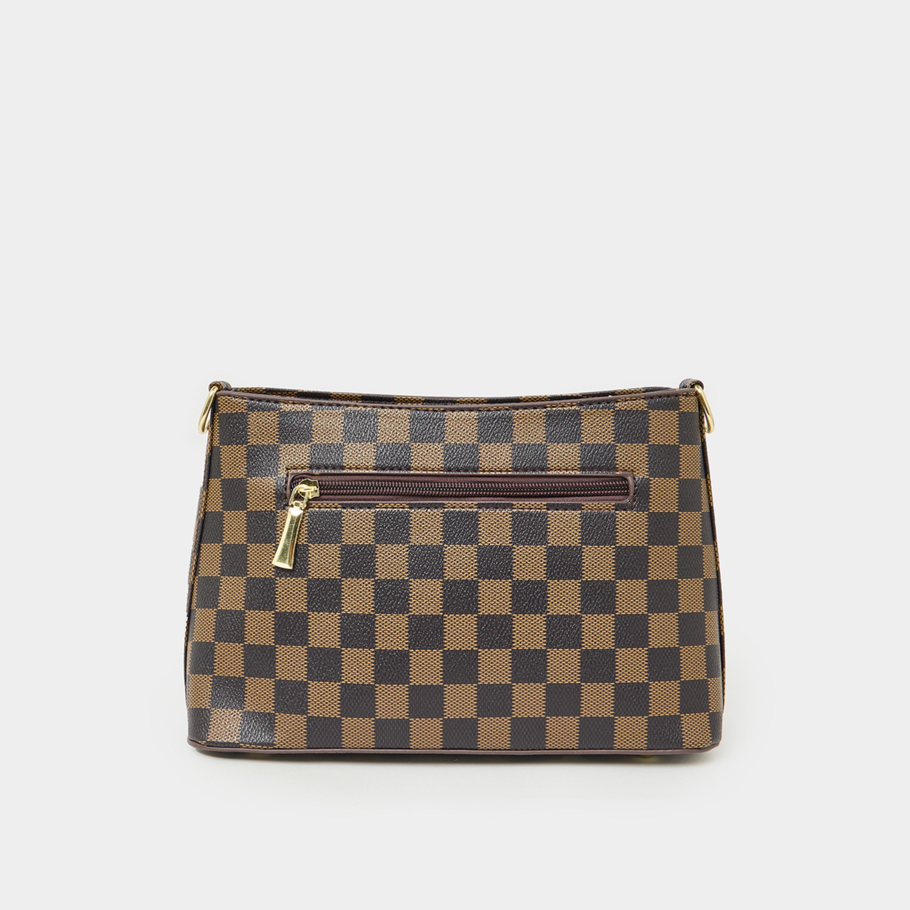 ستايلي - حقيبة كتف بطبعة مربعات مع جيب بسحاب-women-bagsandwallets-handbags-image-6